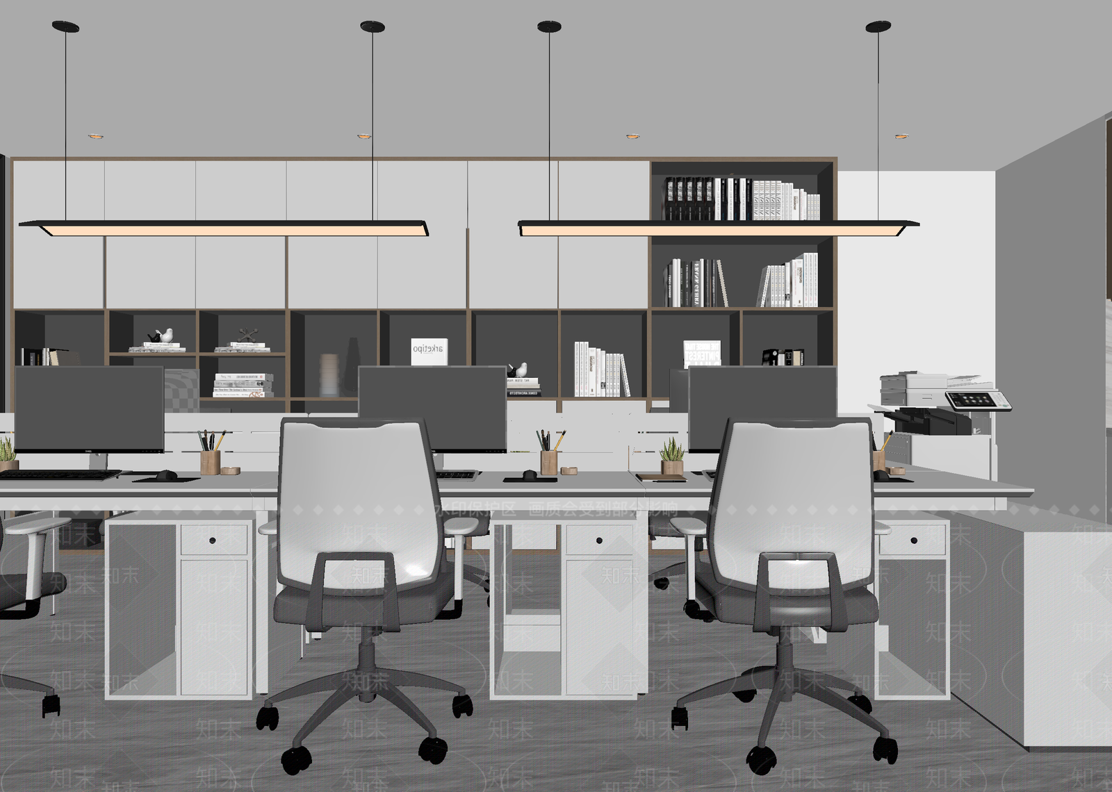 新中式办公区3D模型下载【ID:1214781890】