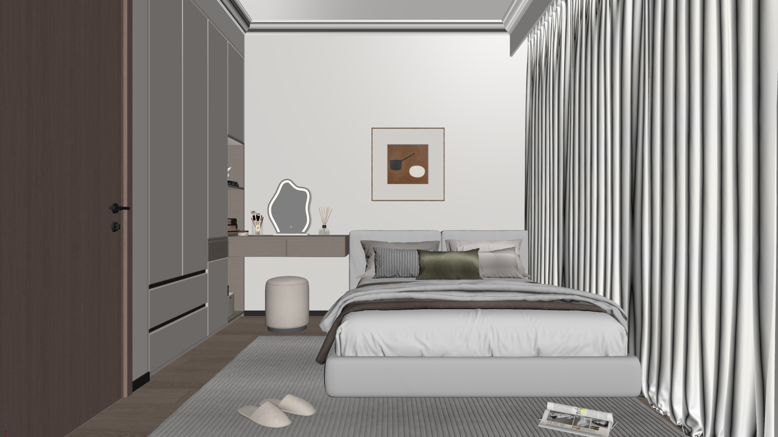 现代家居卧室3D模型下载【ID:1221659728】
