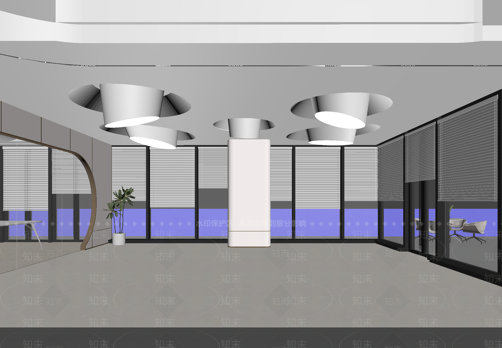 现代办公大厅3D模型下载【ID:1215072461】