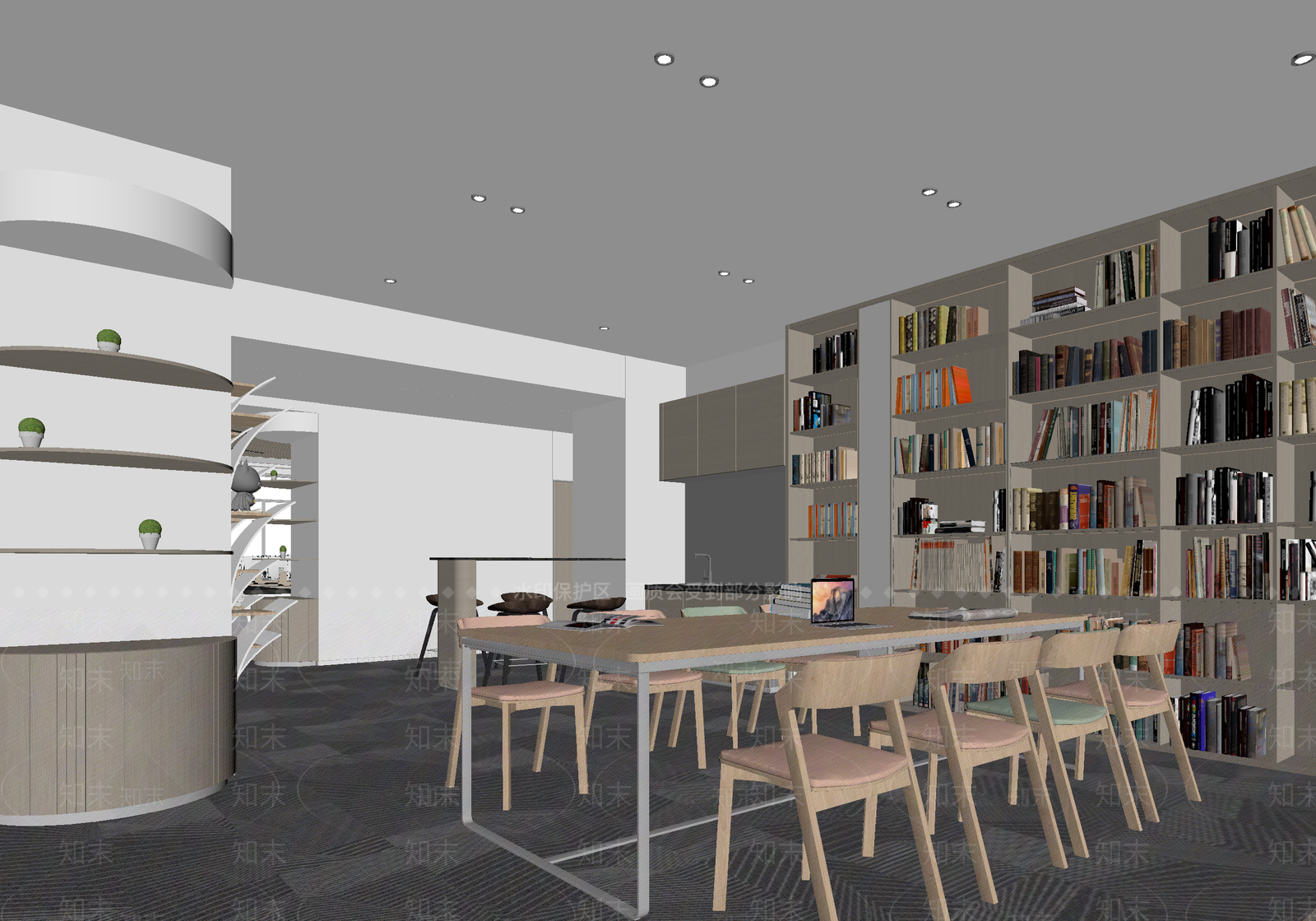 现代图书馆3D模型下载【ID:1213993855】