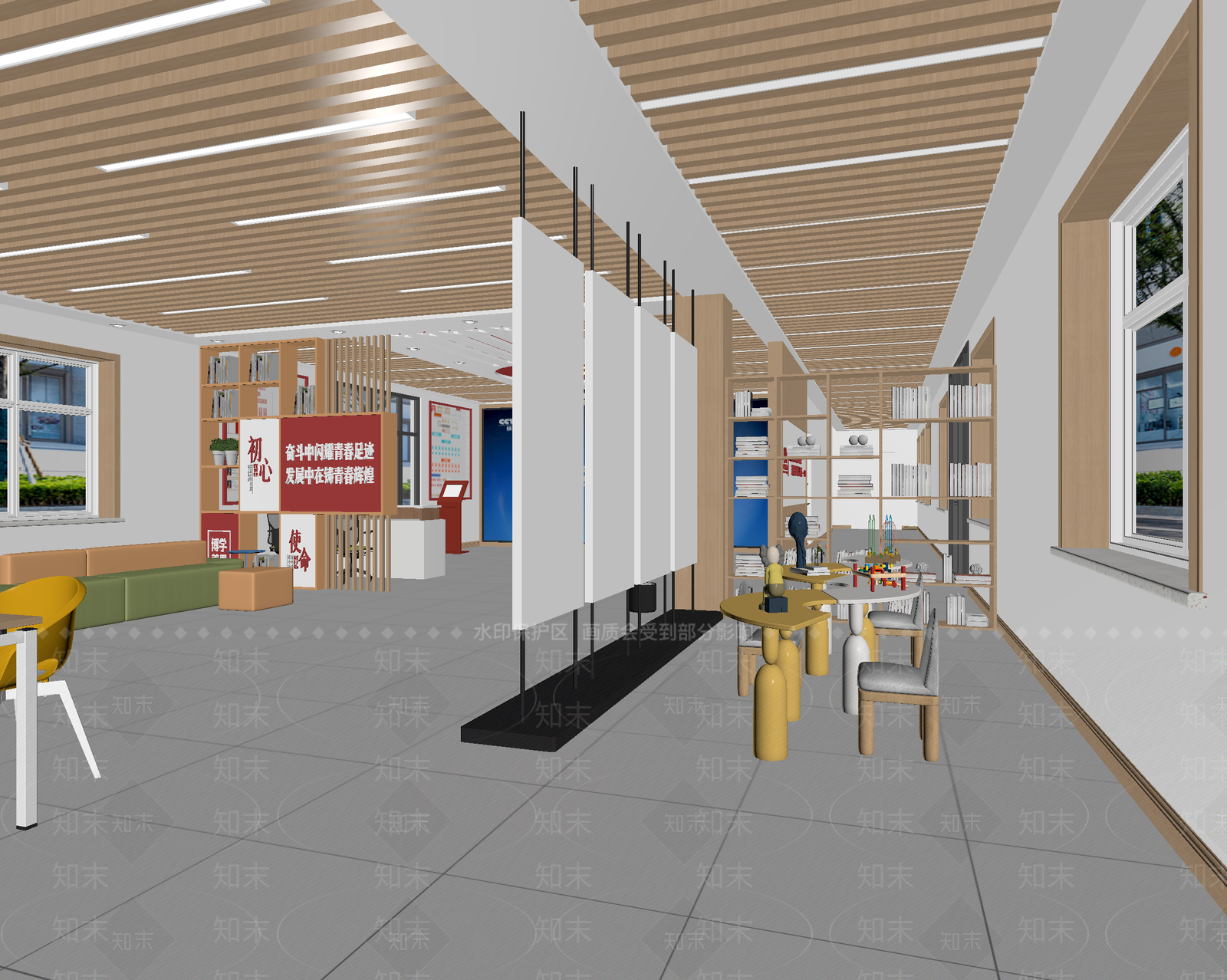 现代党建室3D模型下载【ID:1214129528】