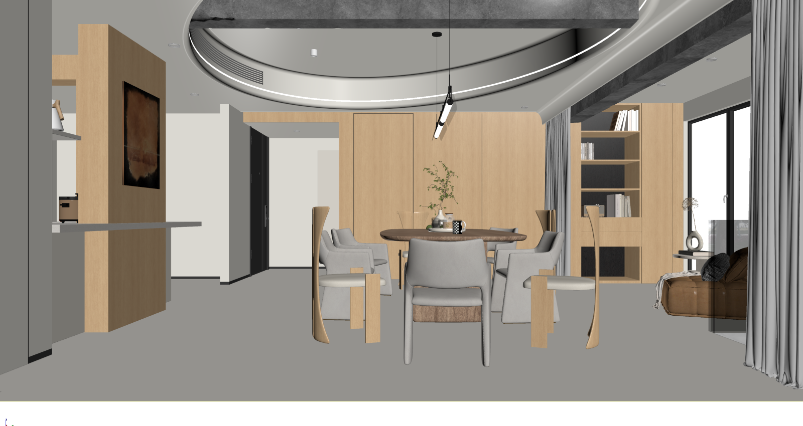 现代客餐厅3D模型下载【ID:1221510107】