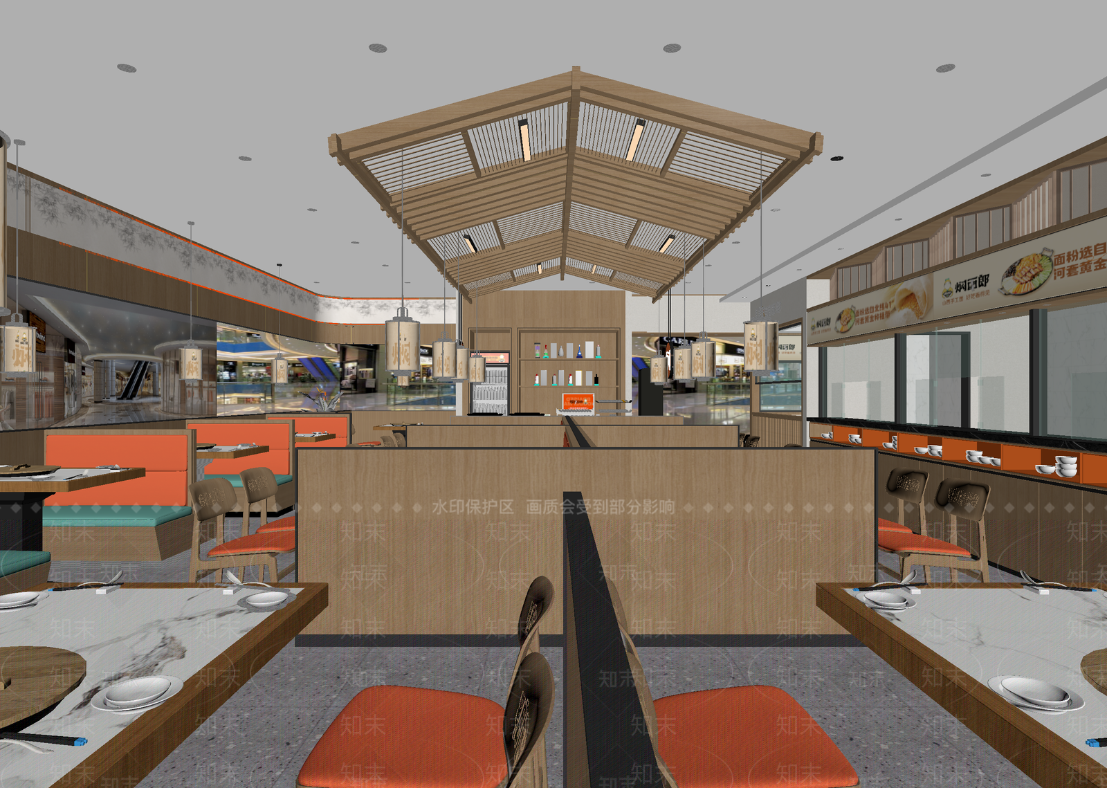 现代中餐厅3D模型下载【ID:1214430247】