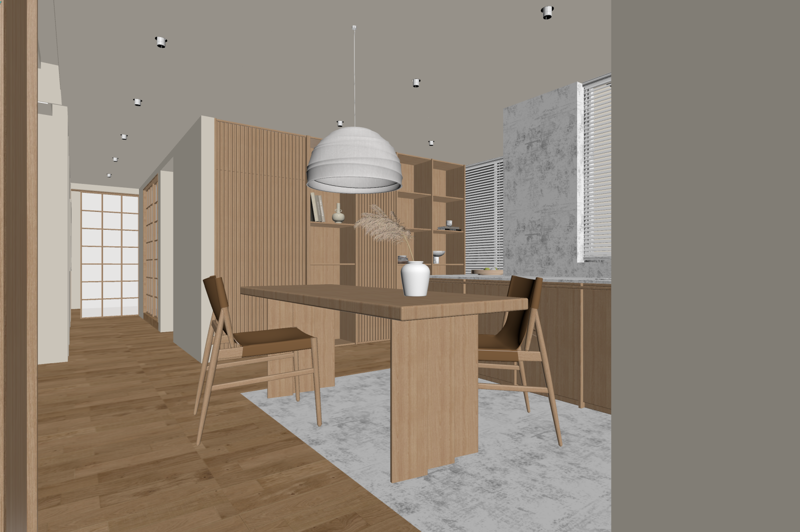 日式家居餐厅3D模型下载【ID:1221471233】