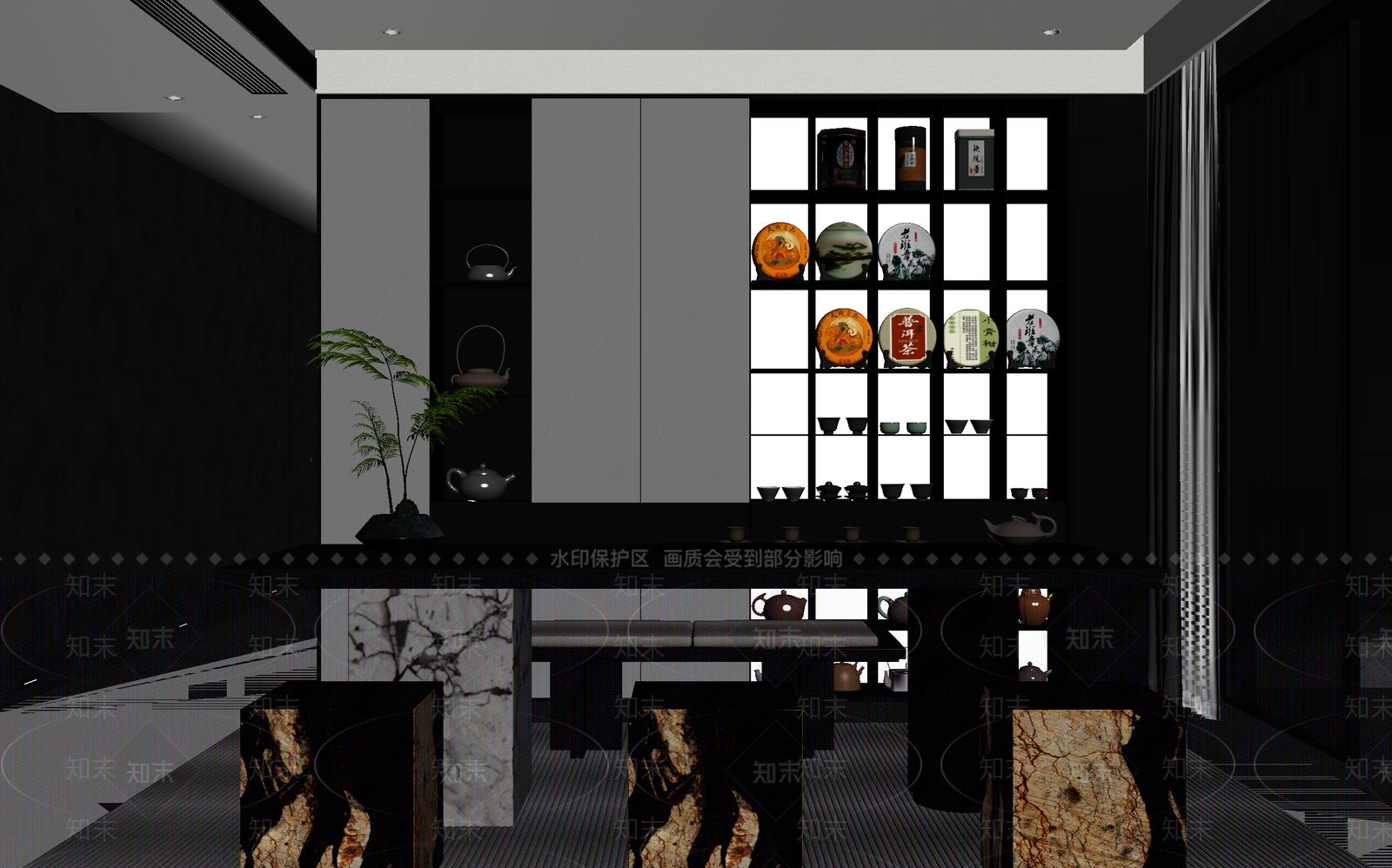 现代茶馆3D模型下载【ID:1214366074】