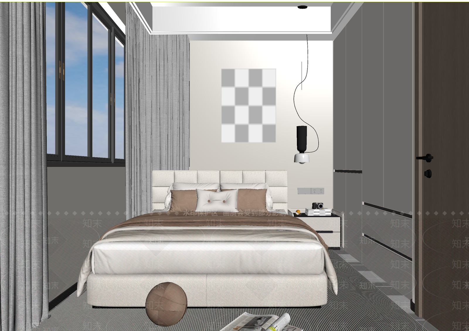 现代酒店客房3D模型下载【ID:1215147084】