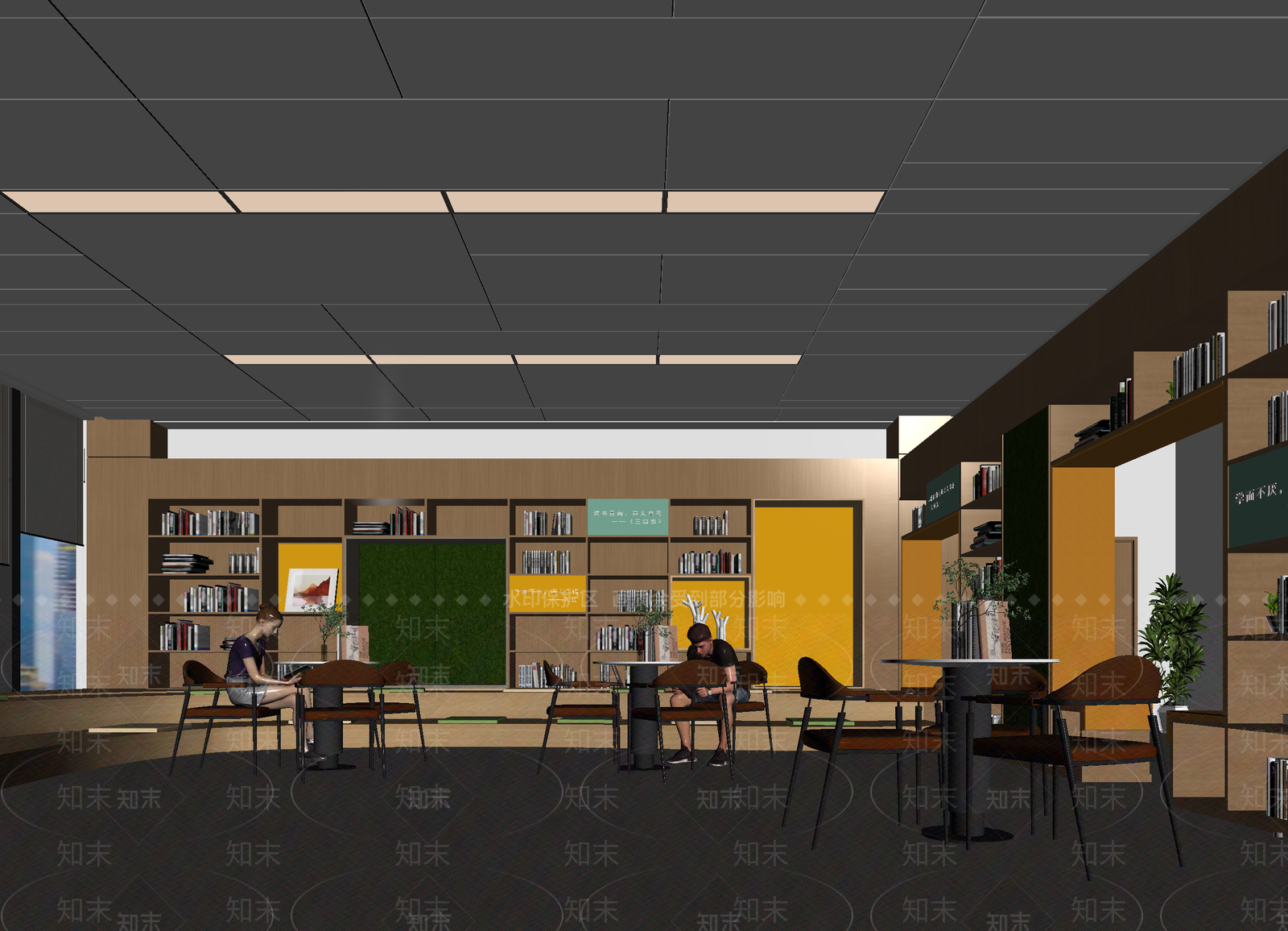 现代图书馆3D模型下载【ID:1214228774】