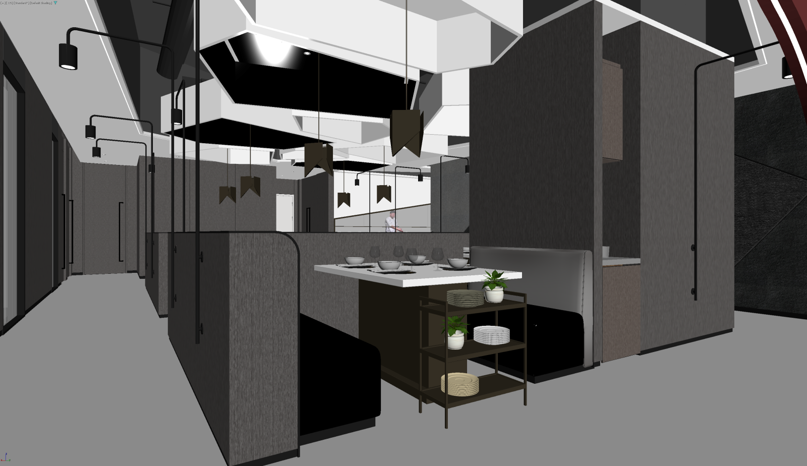 现代酒店餐厅3D模型下载【ID:1221683263】