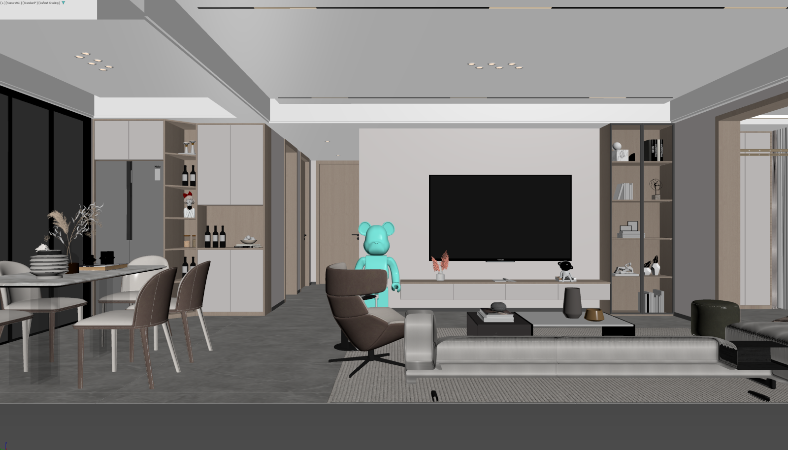 现代客餐厅3D模型下载【ID:1221597416】
