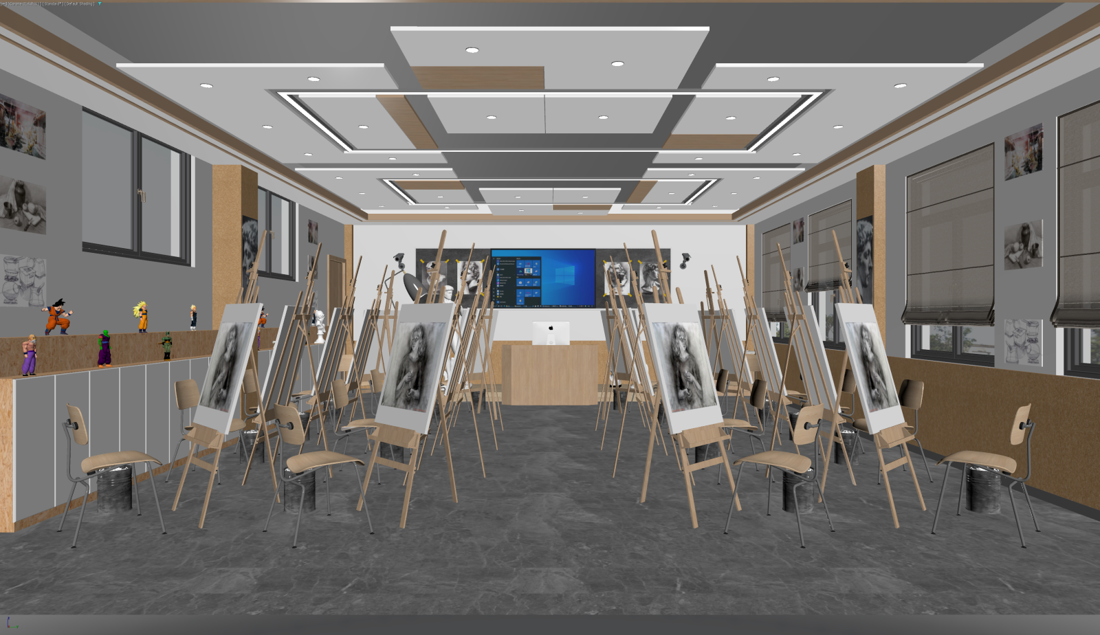 新中式工作室3D模型下载【ID:1221995568】