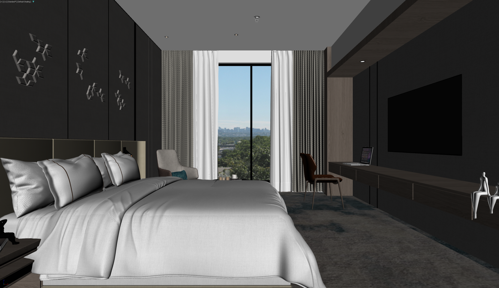 现代家居卧室3D模型下载【ID:1222106513】