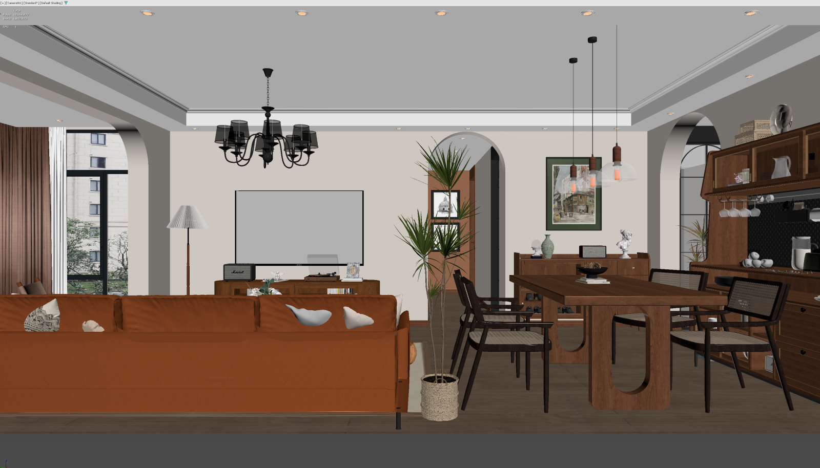 现代客餐厅3D模型下载【ID:1222003980】