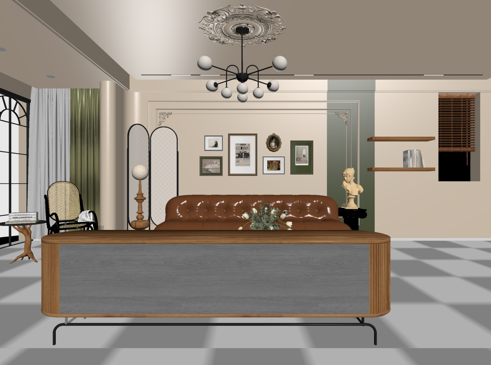 现代家居客厅3D模型下载【ID:1221508433】