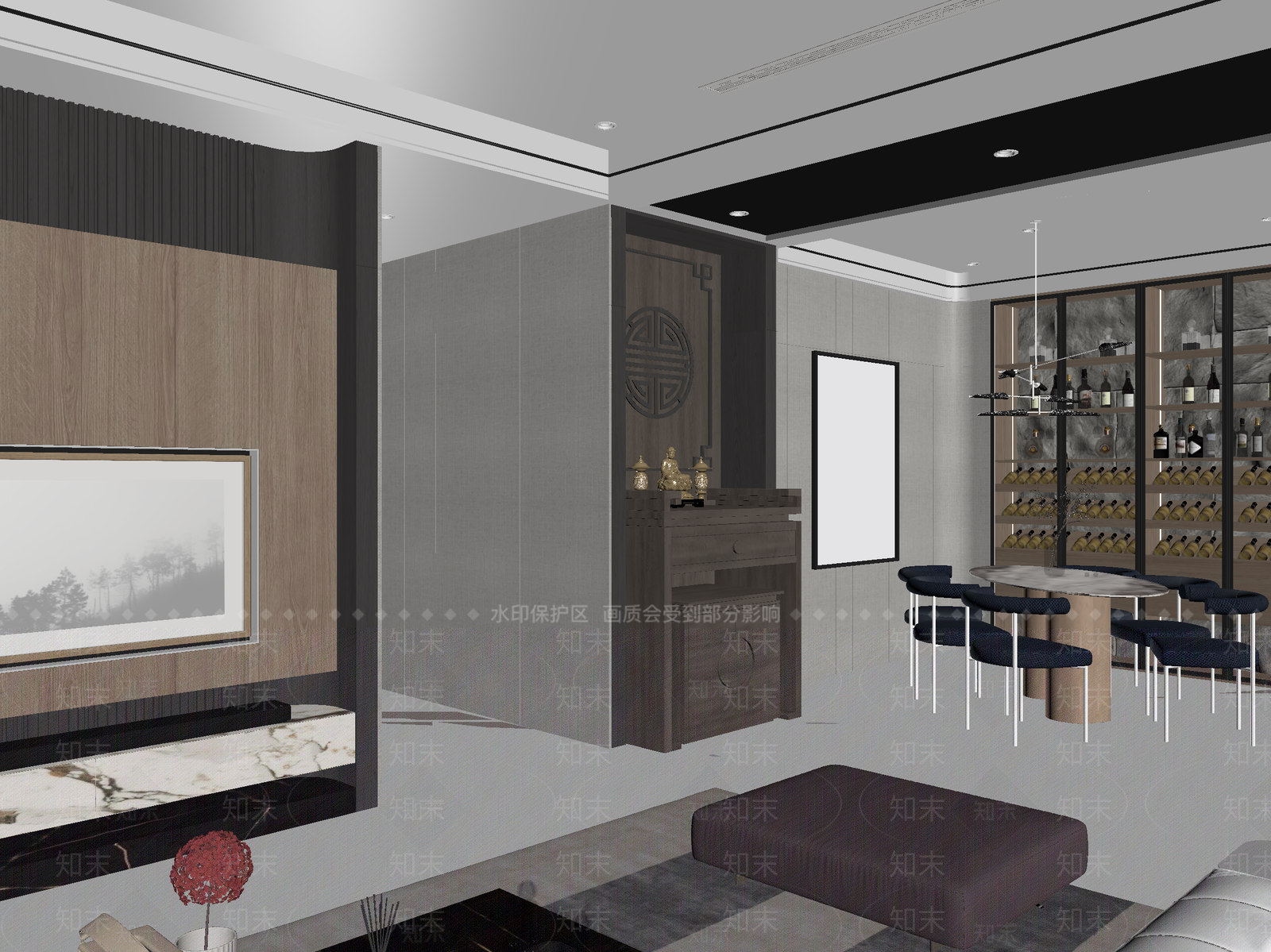 现代酒馆3D模型下载【ID:1214055653】