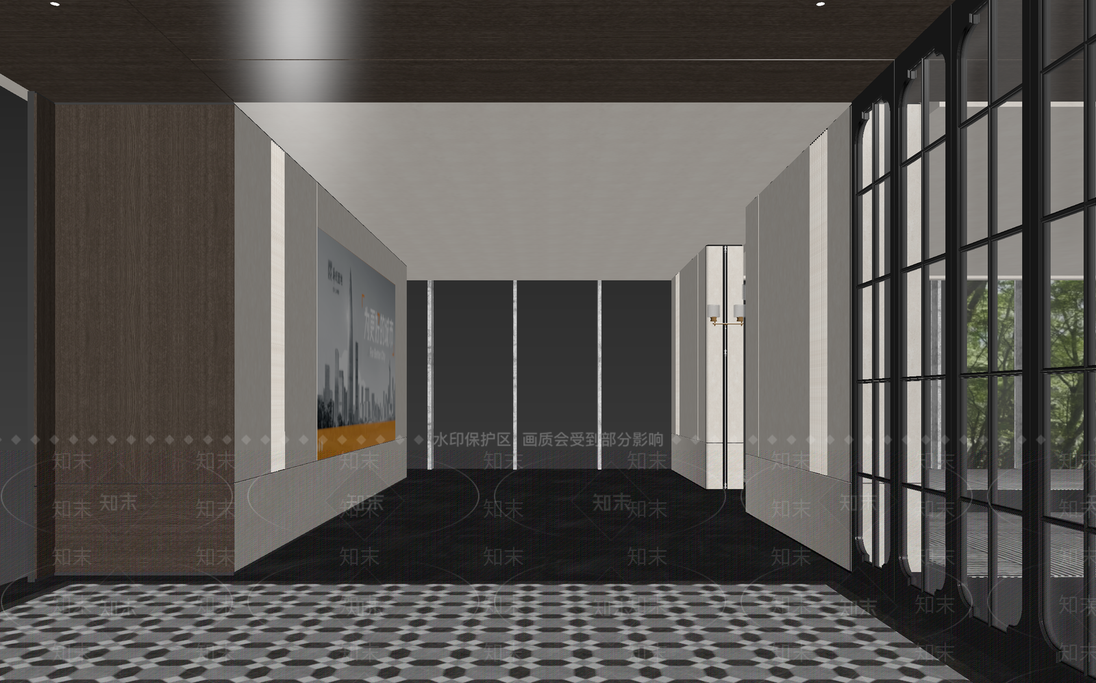 新中式酒店走廊3D模型下载【ID:1215089086】