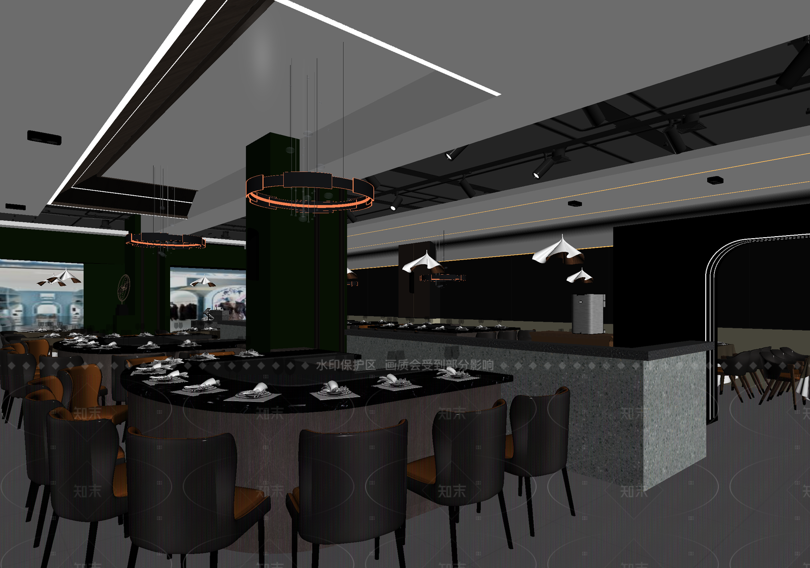 现代自助餐厅3D模型下载【ID:1214557762】
