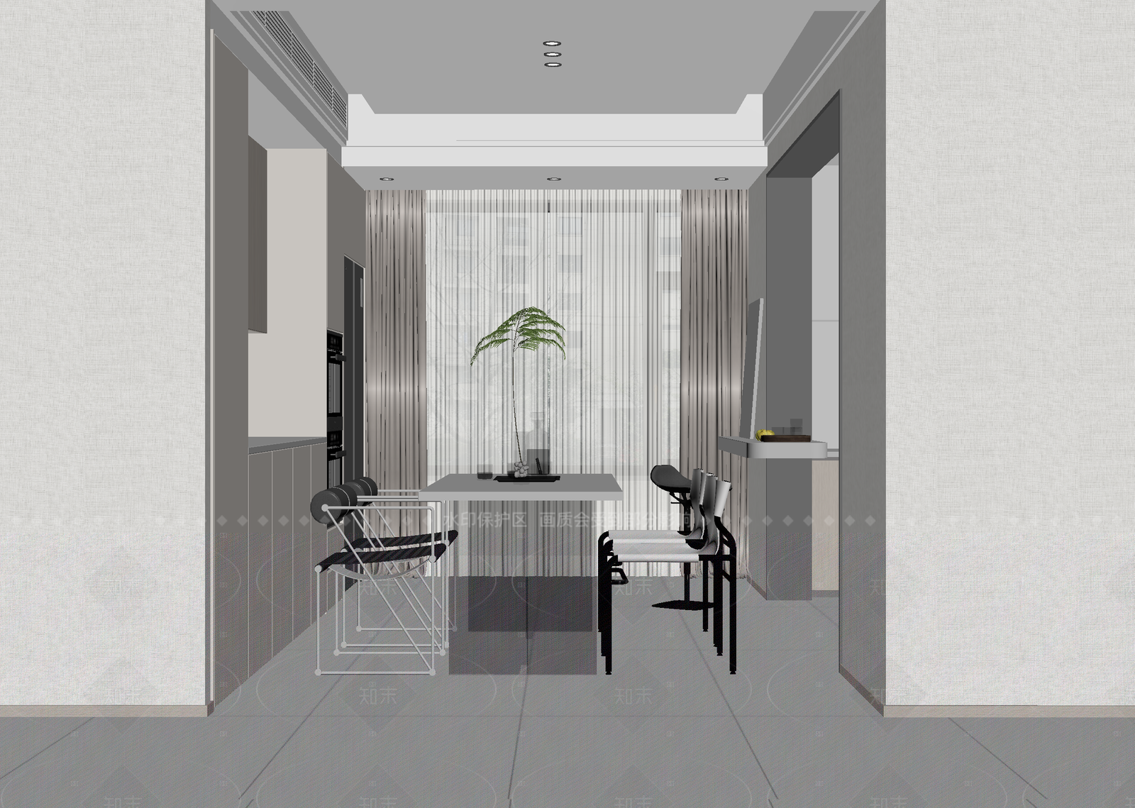 现代开放式厨房3D模型下载【ID:1214638699】