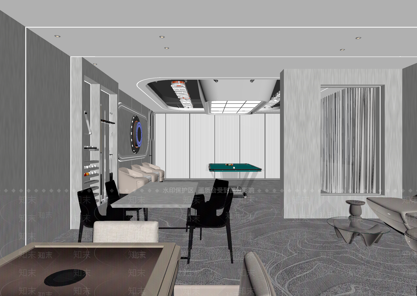 现代台球室3D模型下载【ID:1215051543】