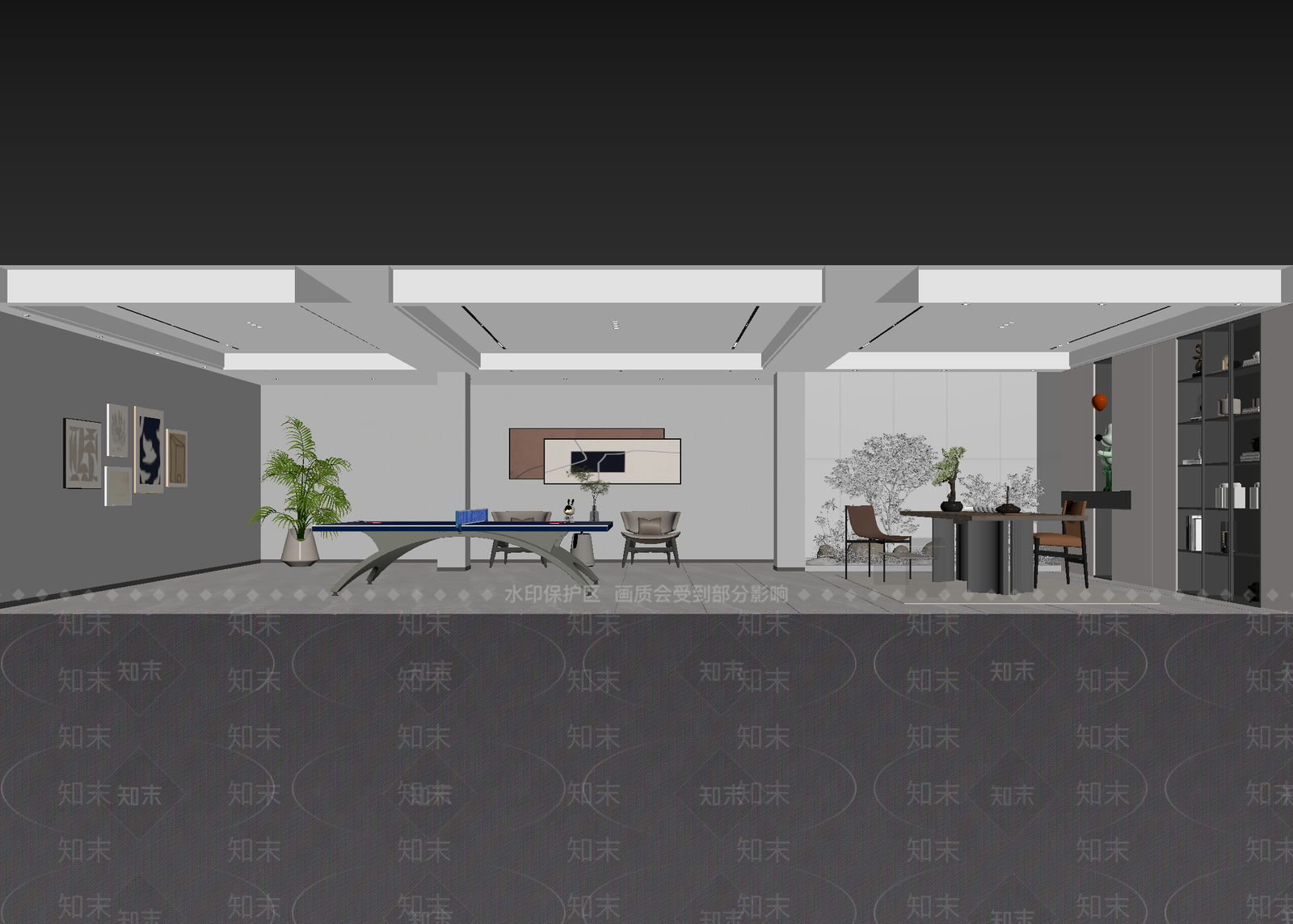 新中式活动室3D模型下载【ID:1213953350】