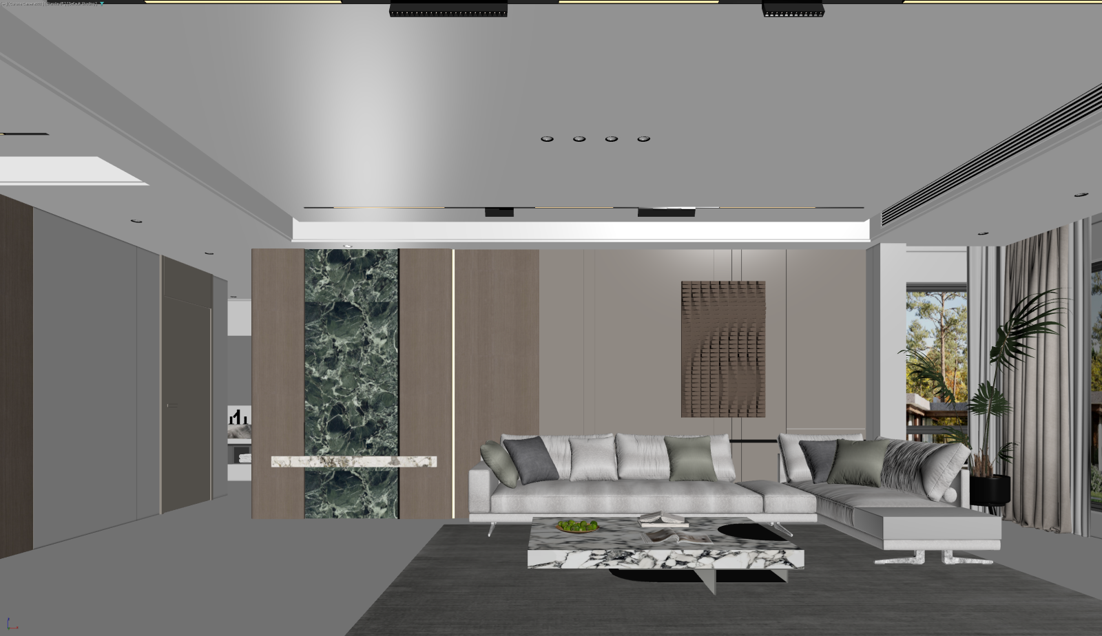 现代家居客厅3D模型下载【ID:1222080537】