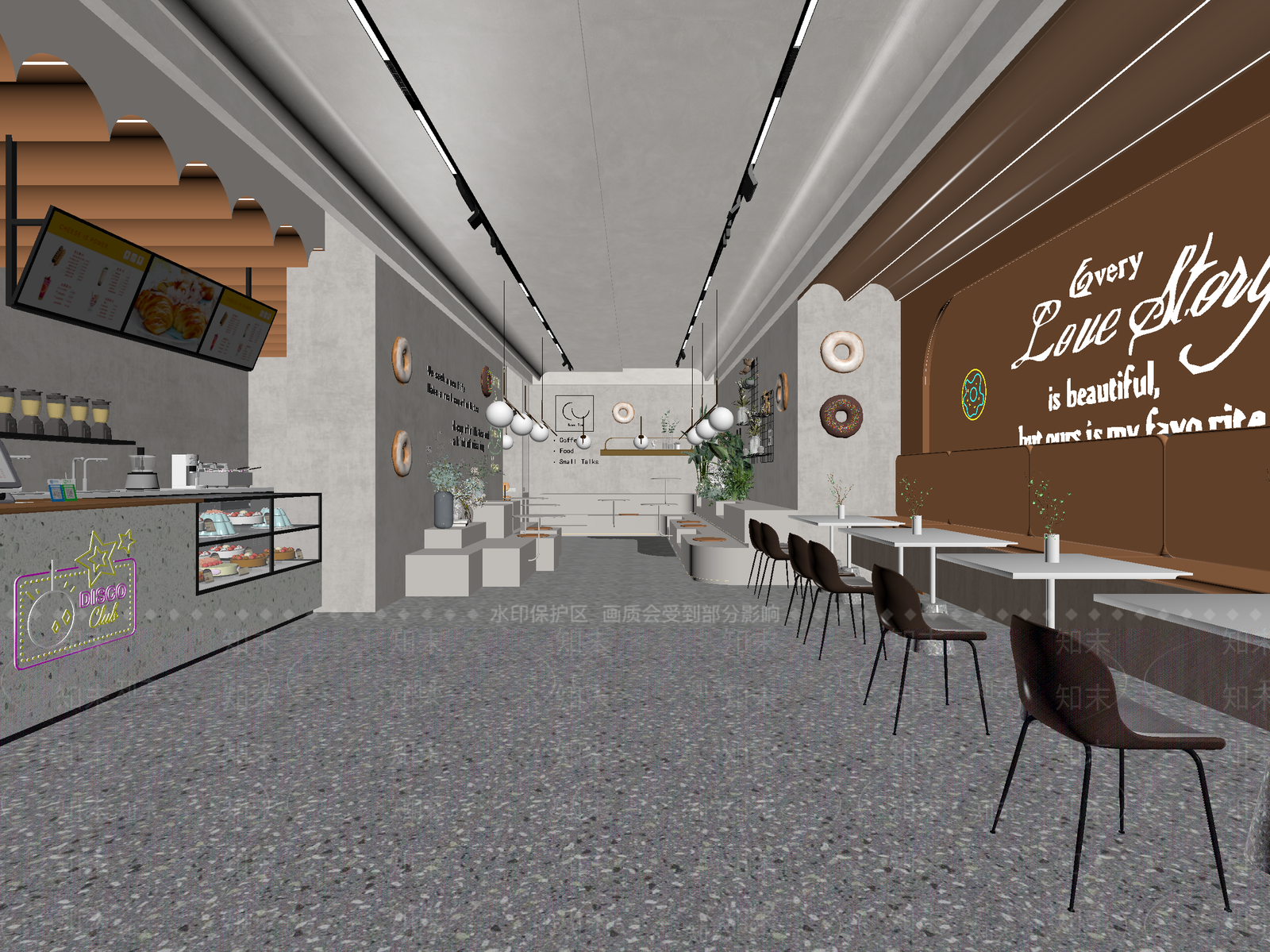 现代甜品面包店3D模型下载【ID:1214130102】