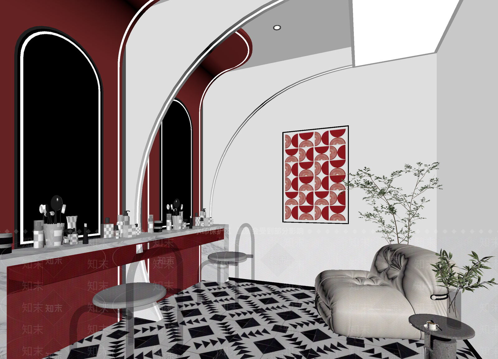 现代美容院3D模型下载【ID:1214156600】