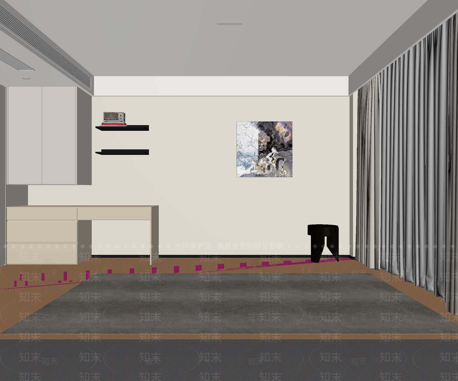 现代书房3D模型下载【ID:1215044484】
