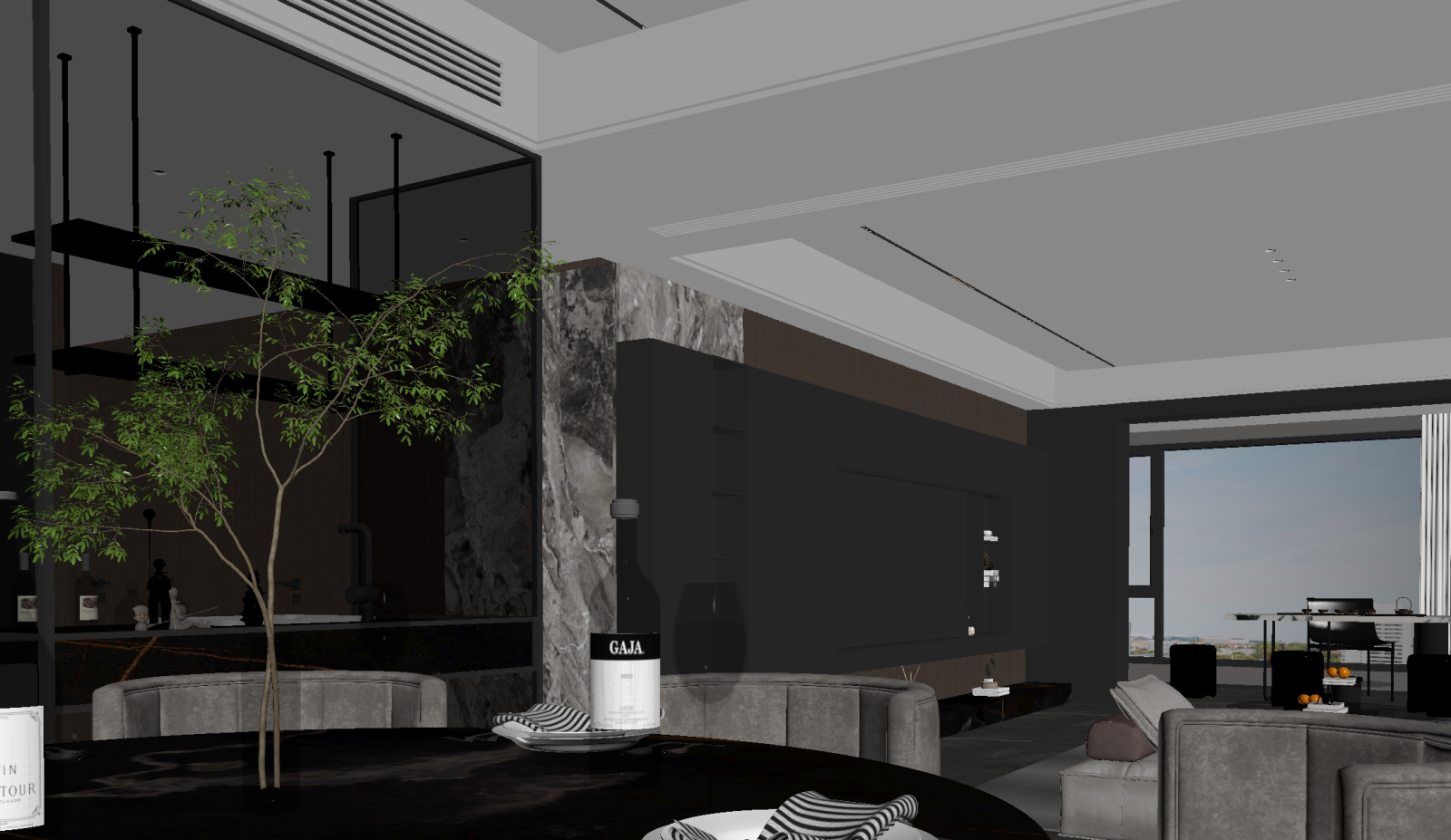 现代客餐厅3D模型下载【ID:1221504603】