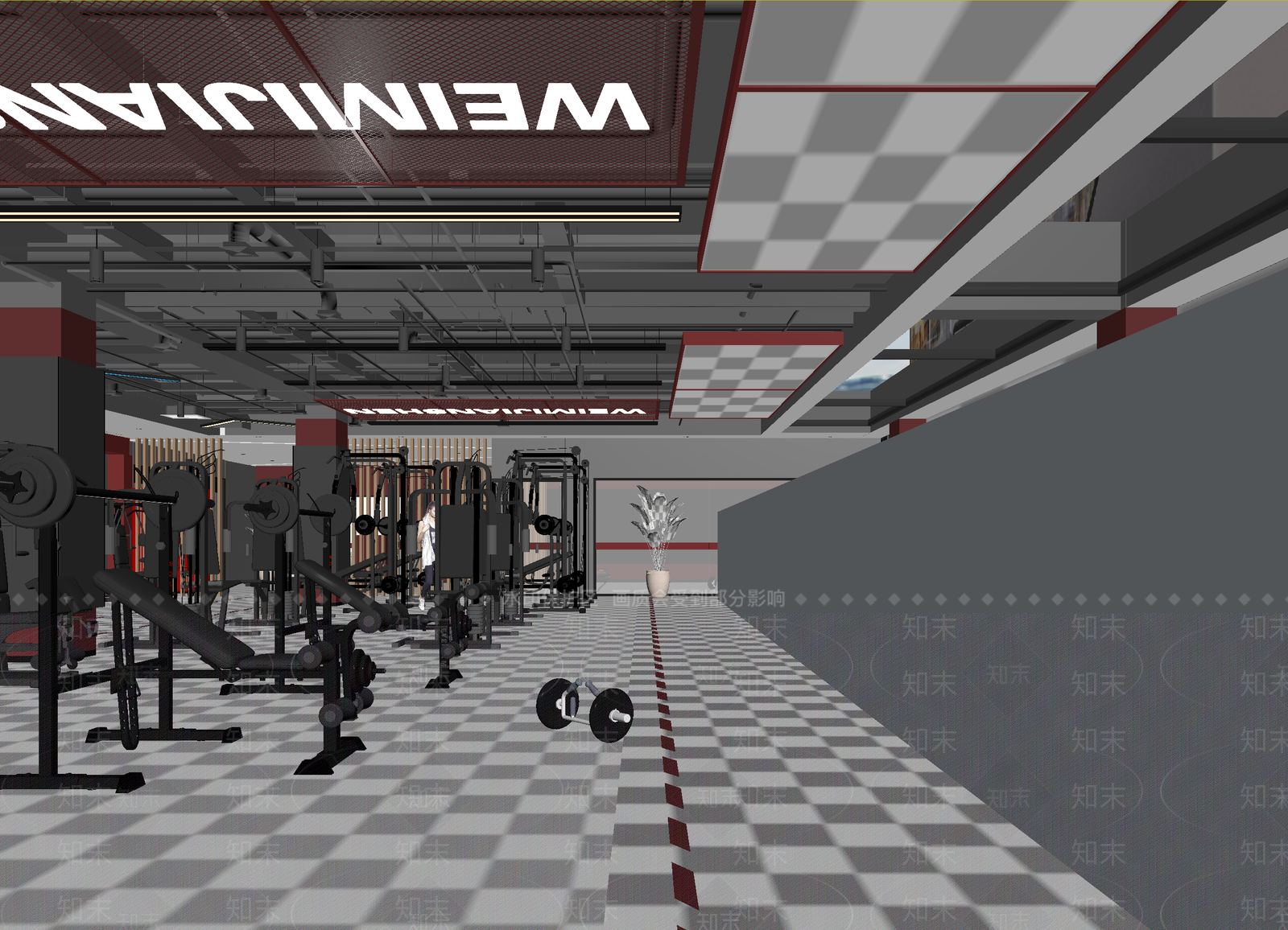 现代健身房3D模型下载【ID:1214653212】