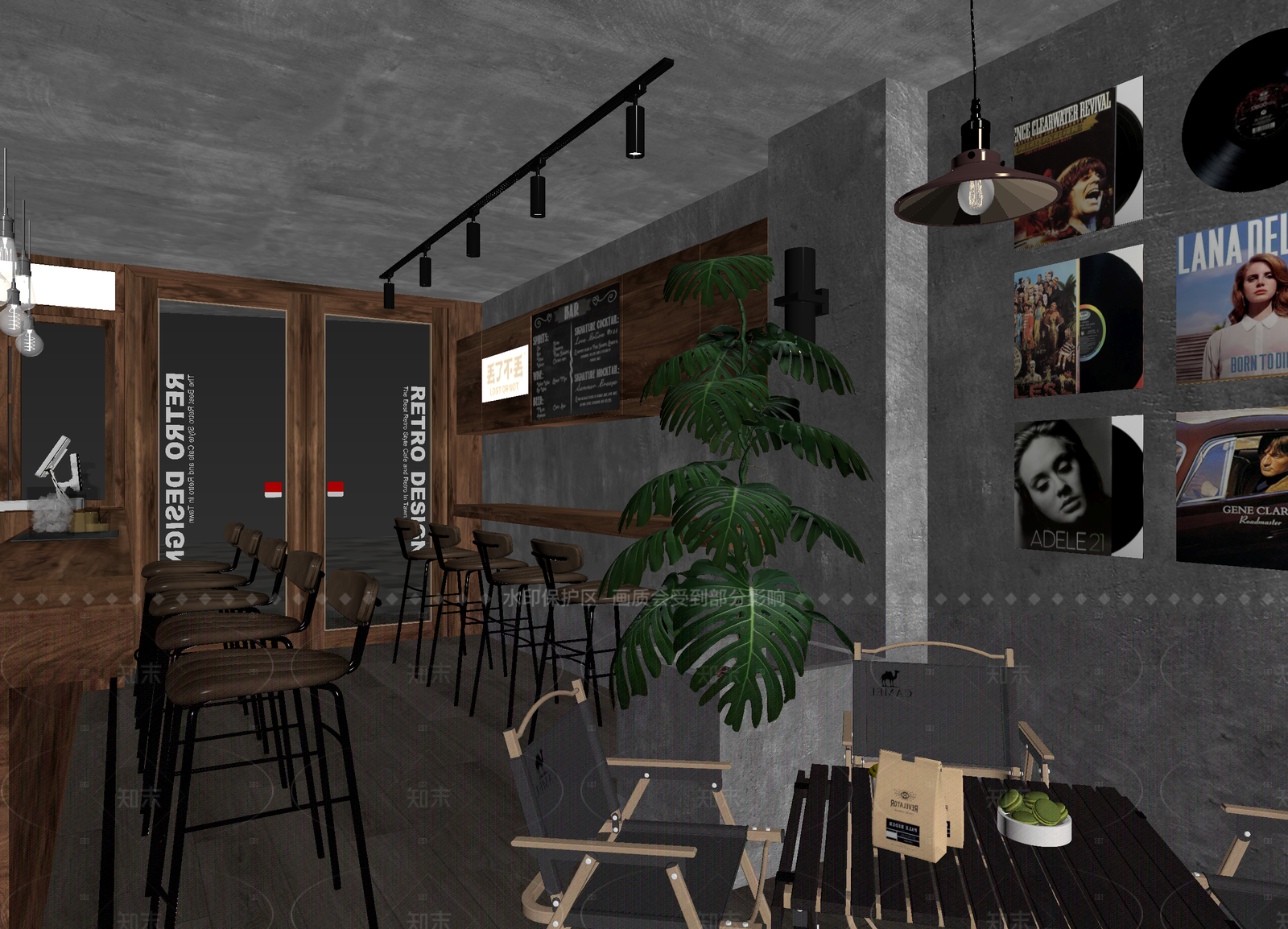 工业风咖啡厅3D模型下载【ID:1214574407】