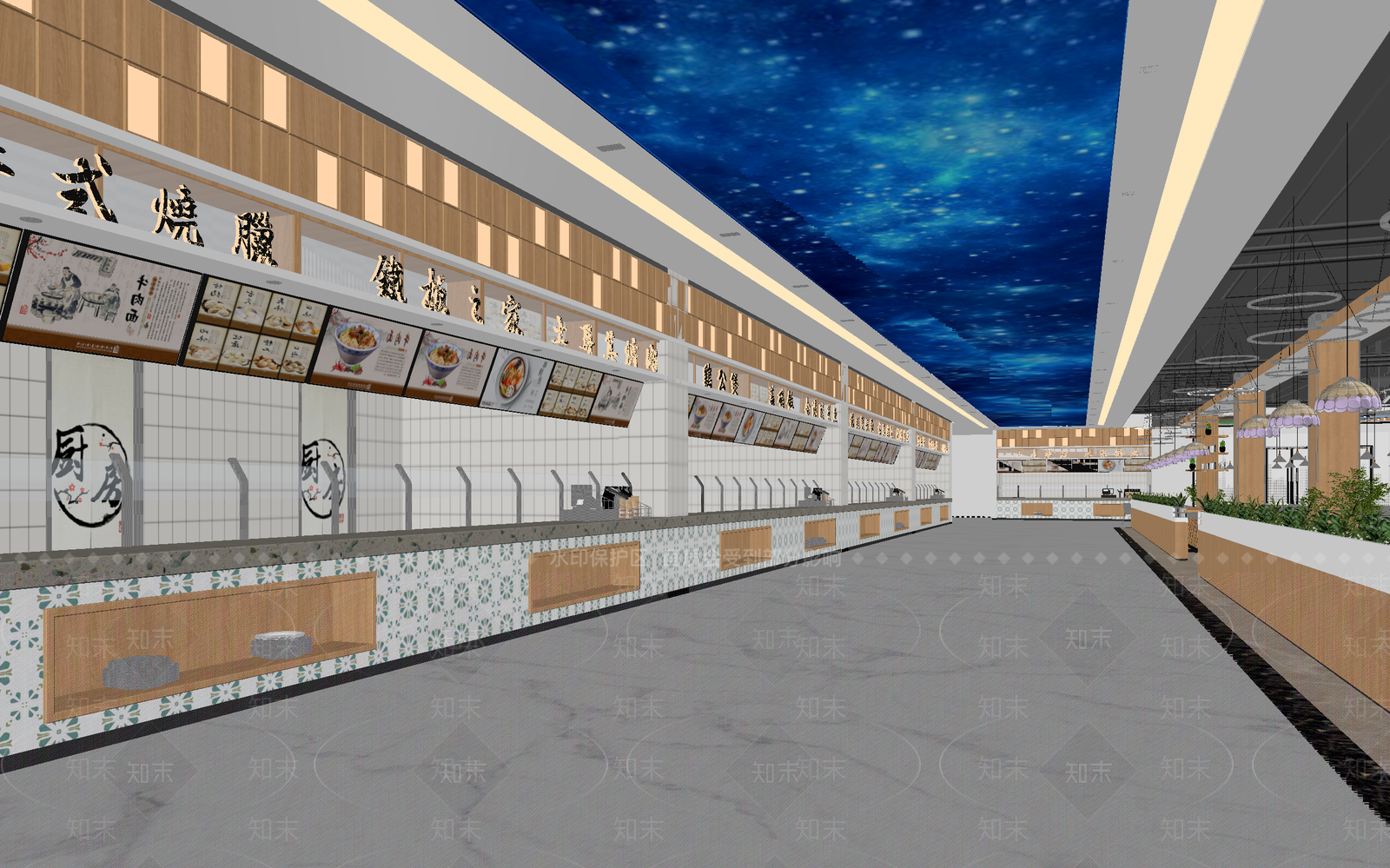现代自助餐厅3D模型下载【ID:1214425713】