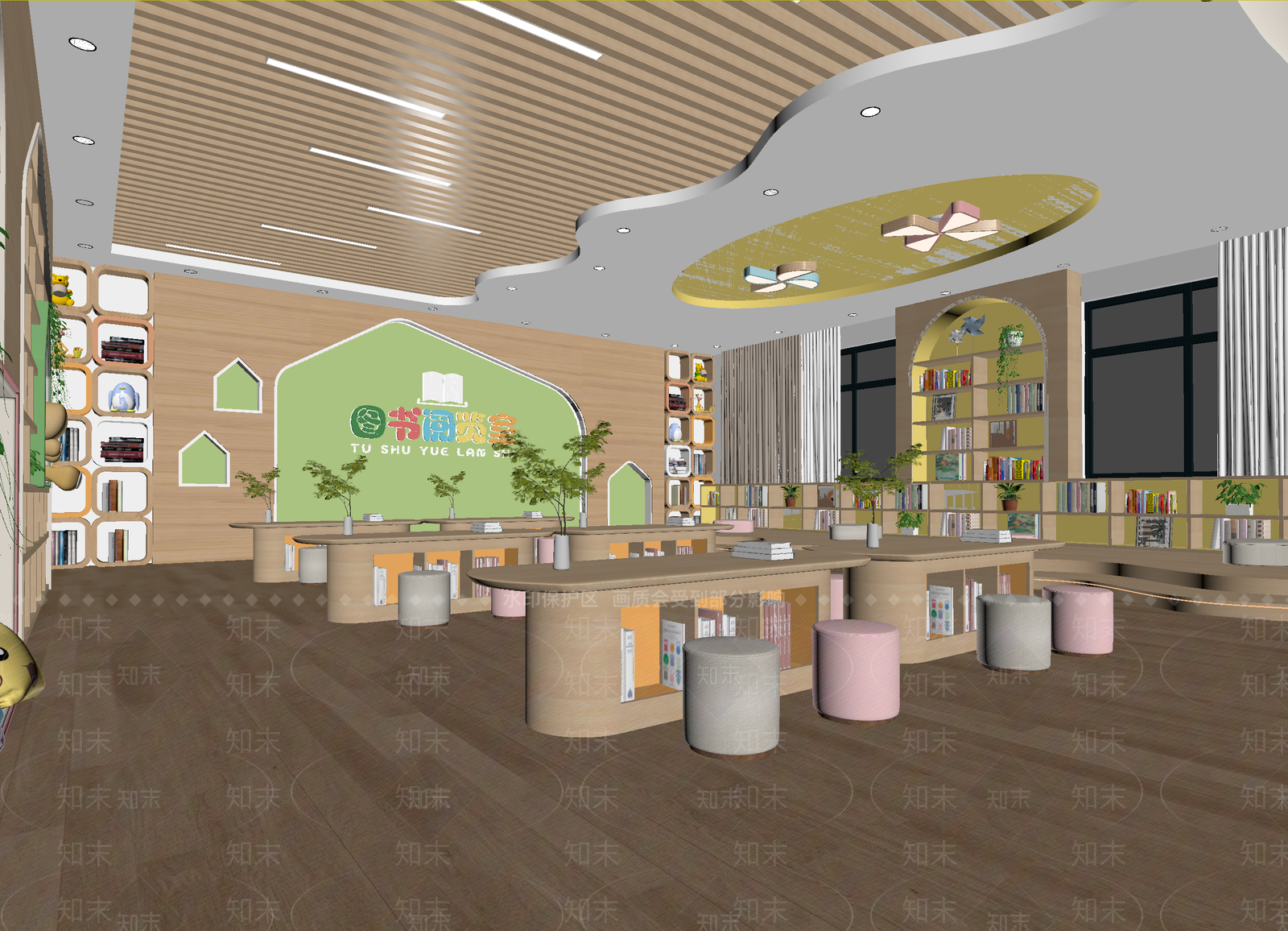 现代图书馆3D模型下载【ID:1214121731】
