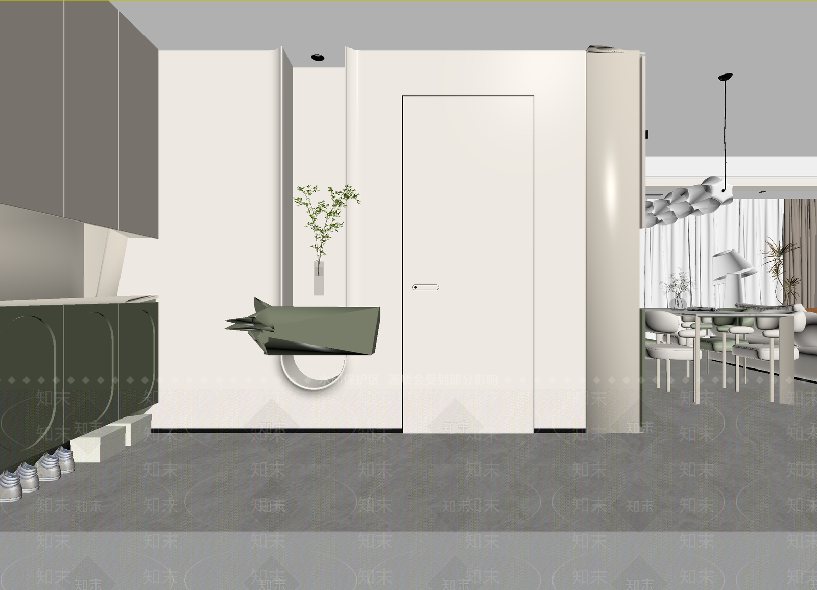 法式玄关3D模型下载【ID:1214777141】