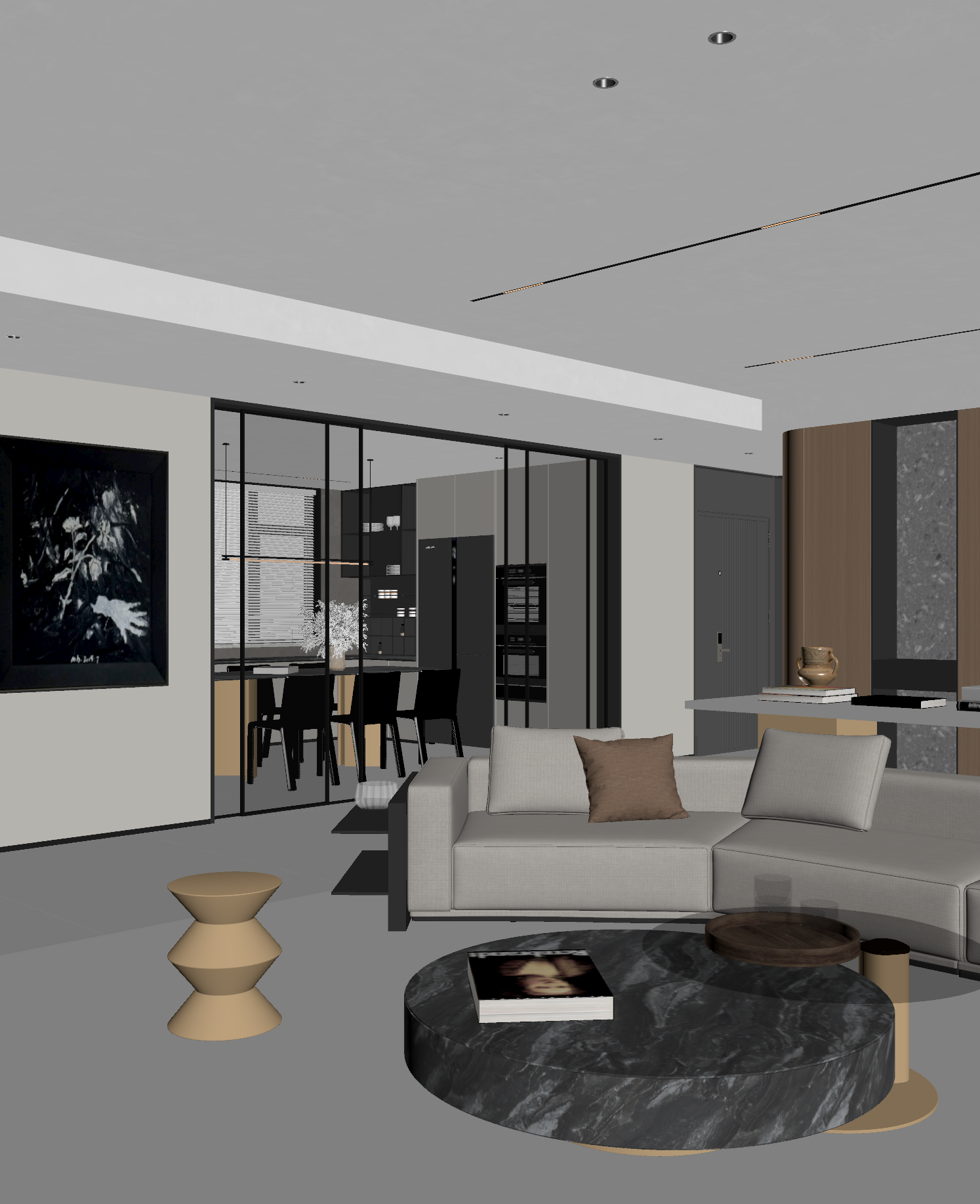 现代客餐厅3D模型下载【ID:1221653105】