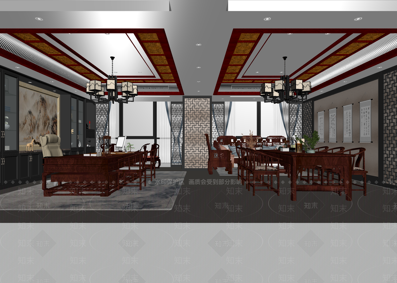 新中式茶馆3D模型下载【ID:1214113020】