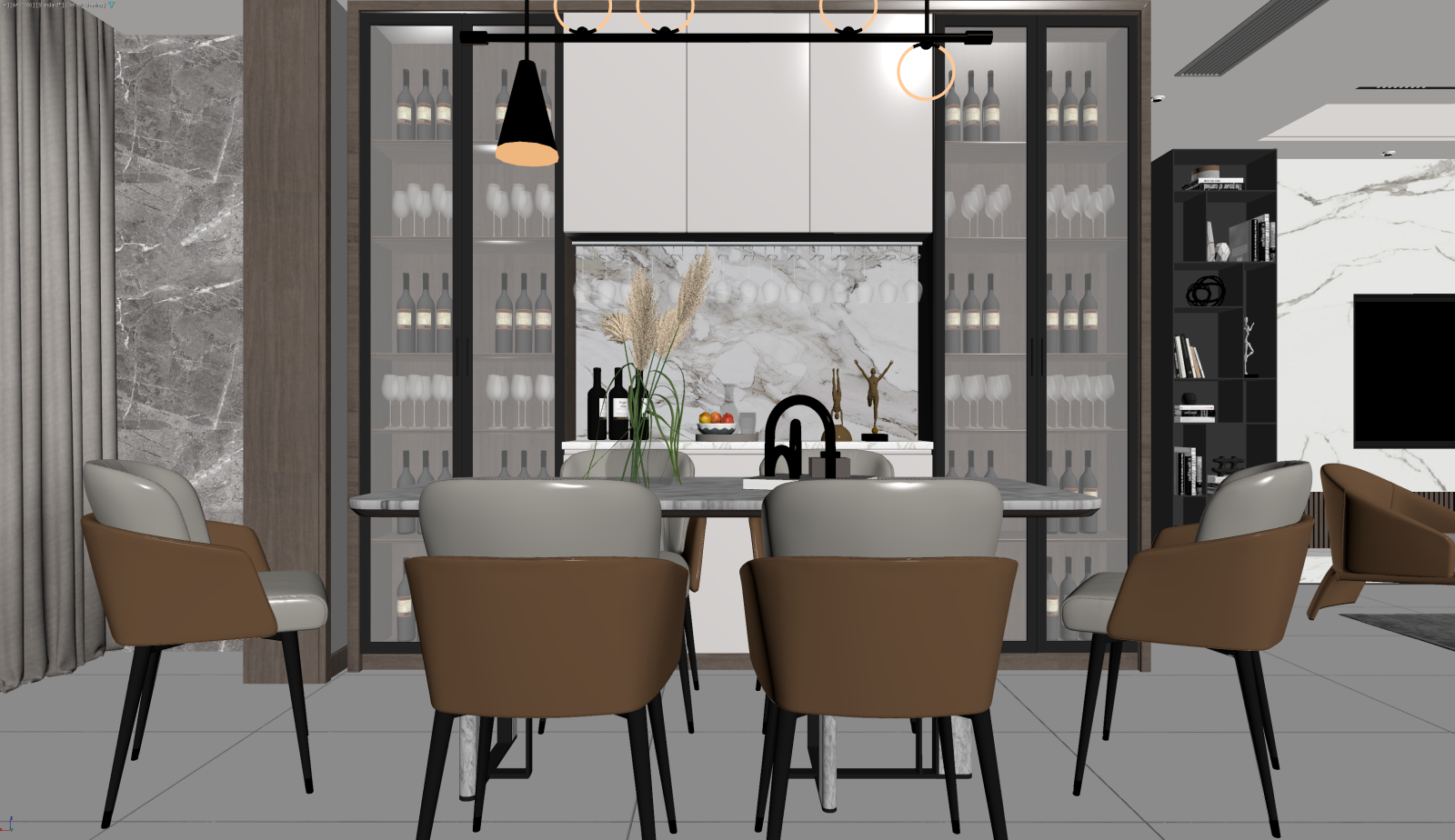 现代家居餐厅3D模型下载【ID:1221758187】
