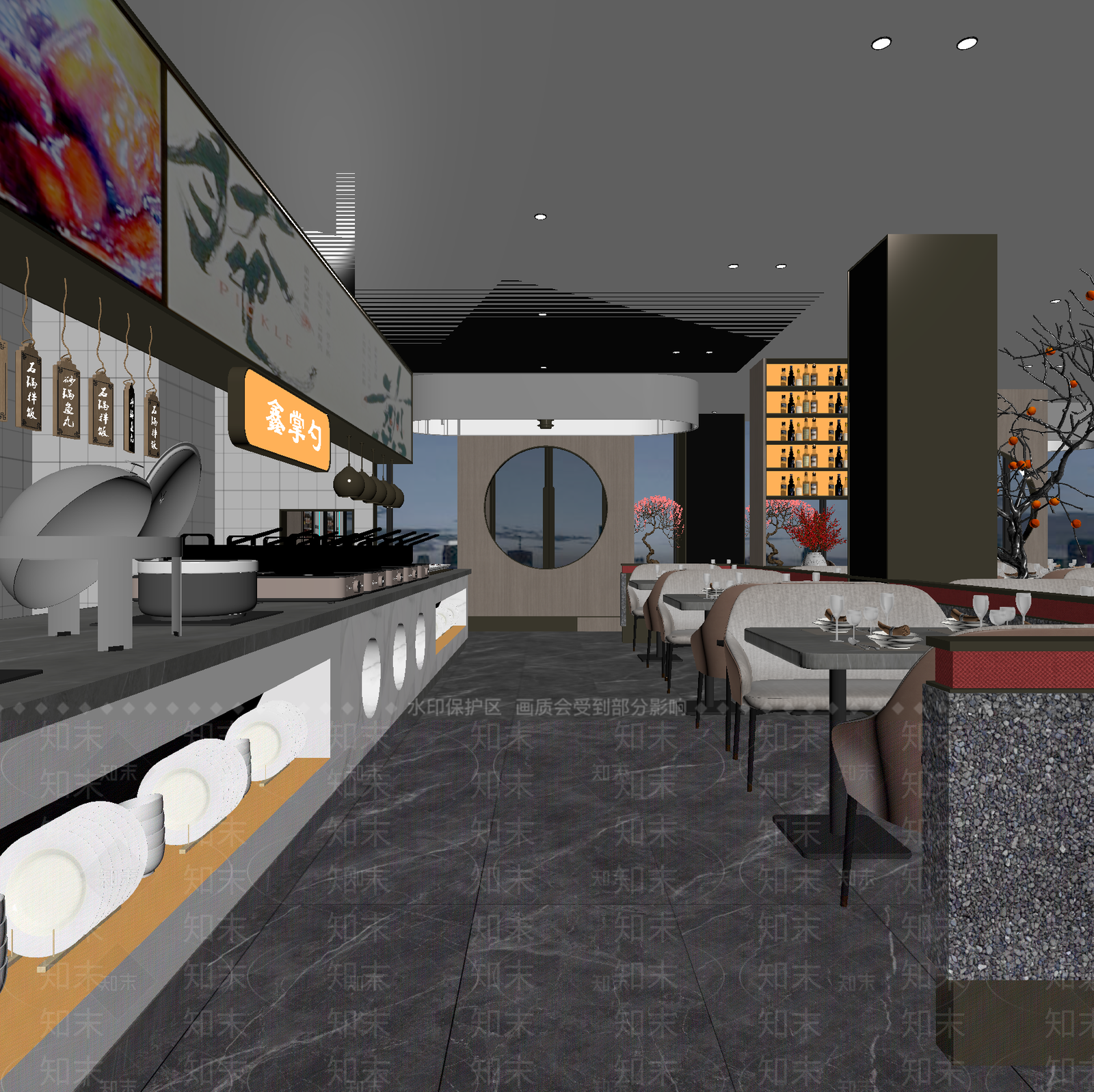 自助餐厅3D模型下载【ID:1214032119】