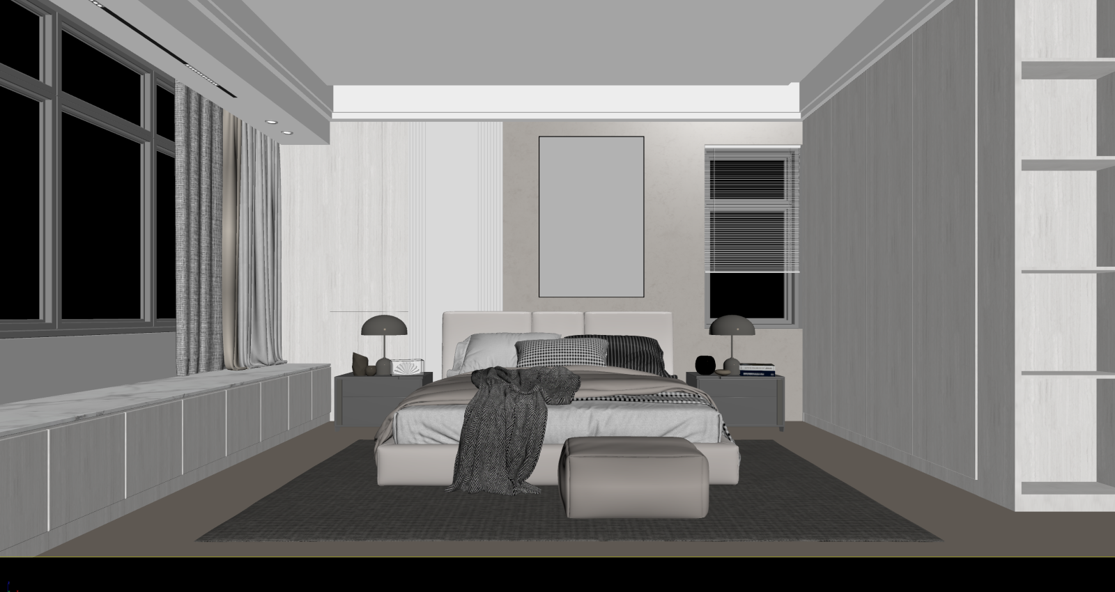 现代家居卧室3D模型下载【ID:1222034791】
