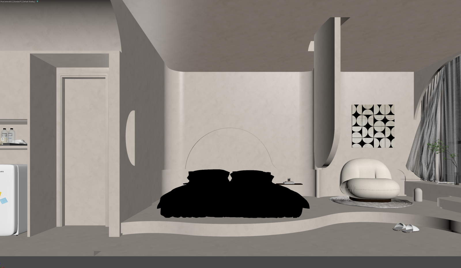 侘寂家居卧室3D模型下载【ID:1222007229】