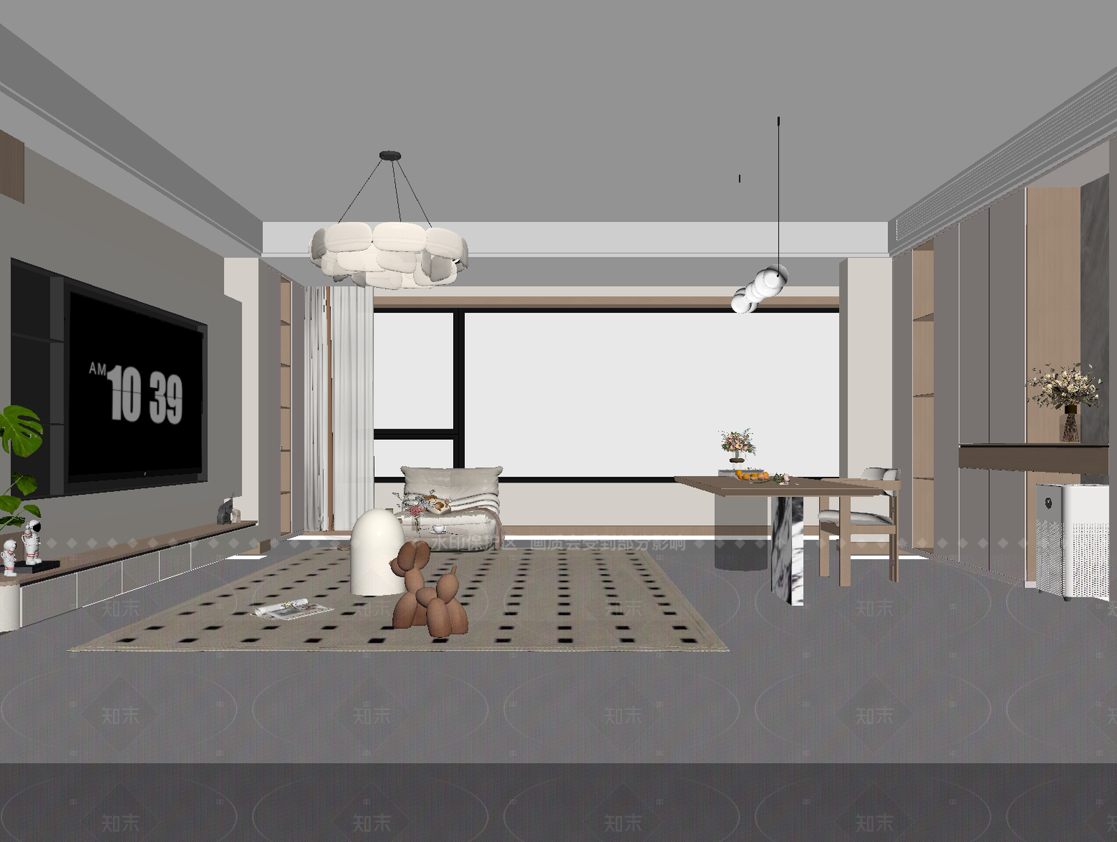 现代客餐厅3D模型下载【ID:1214938741】