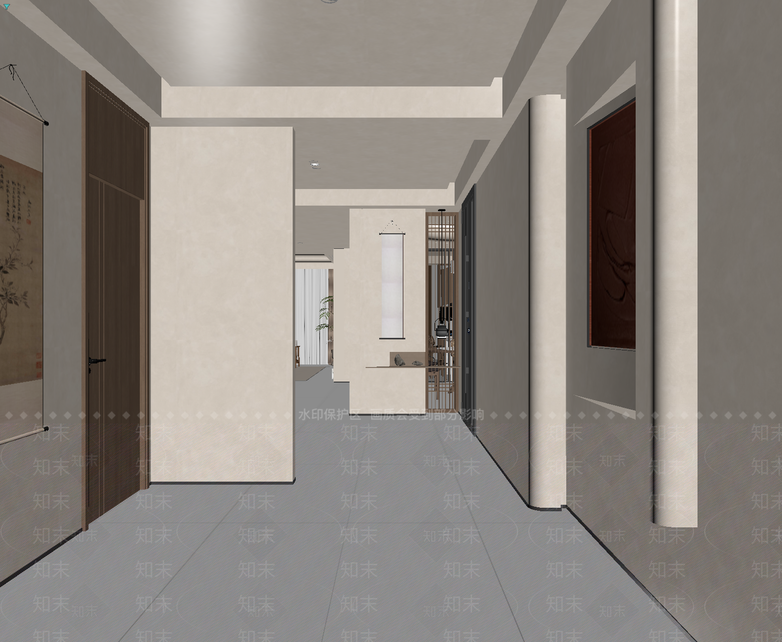 新中式玄关3D模型下载【ID:1215002359】