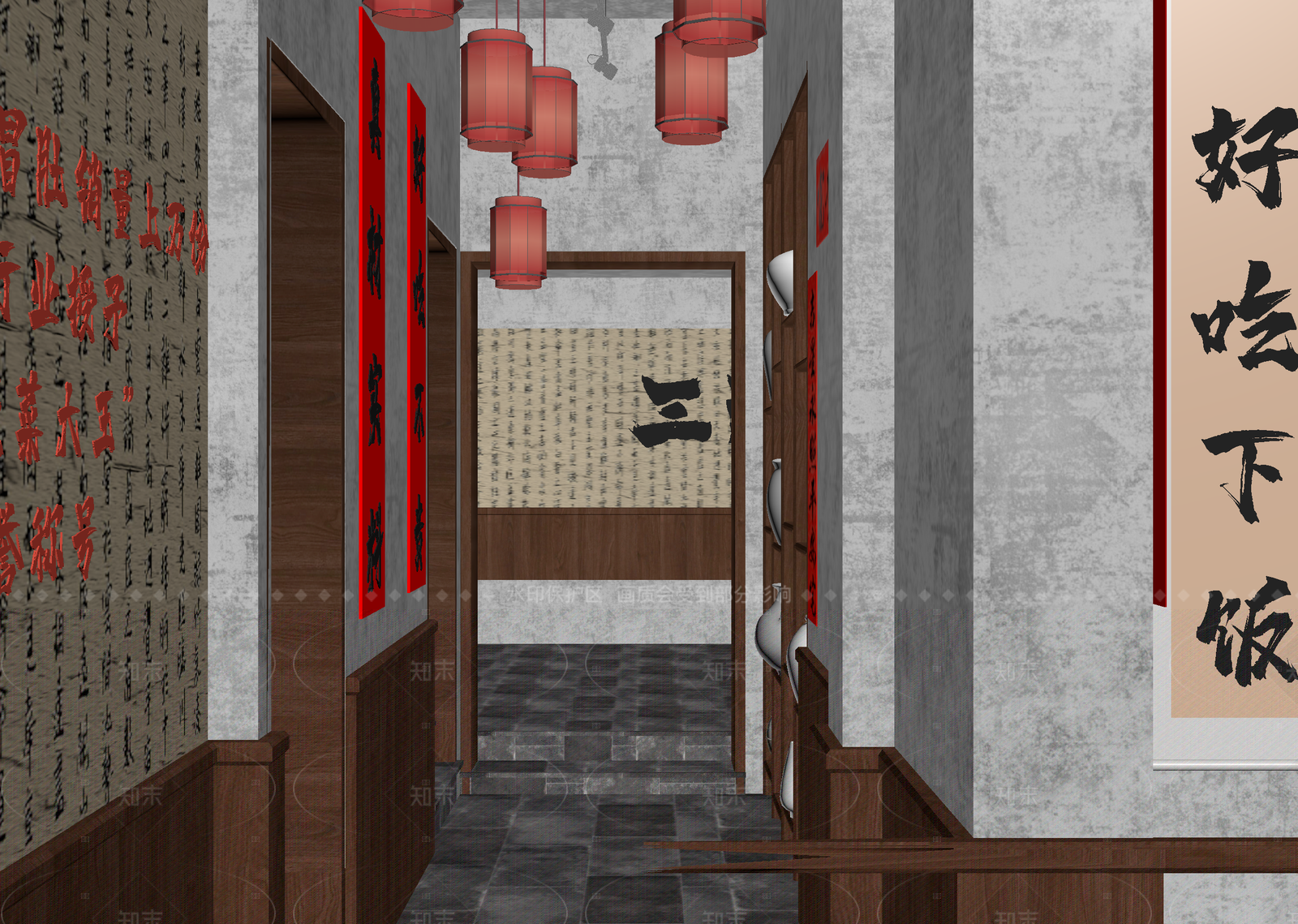 中式中餐厅3D模型下载【ID:1214636279】
