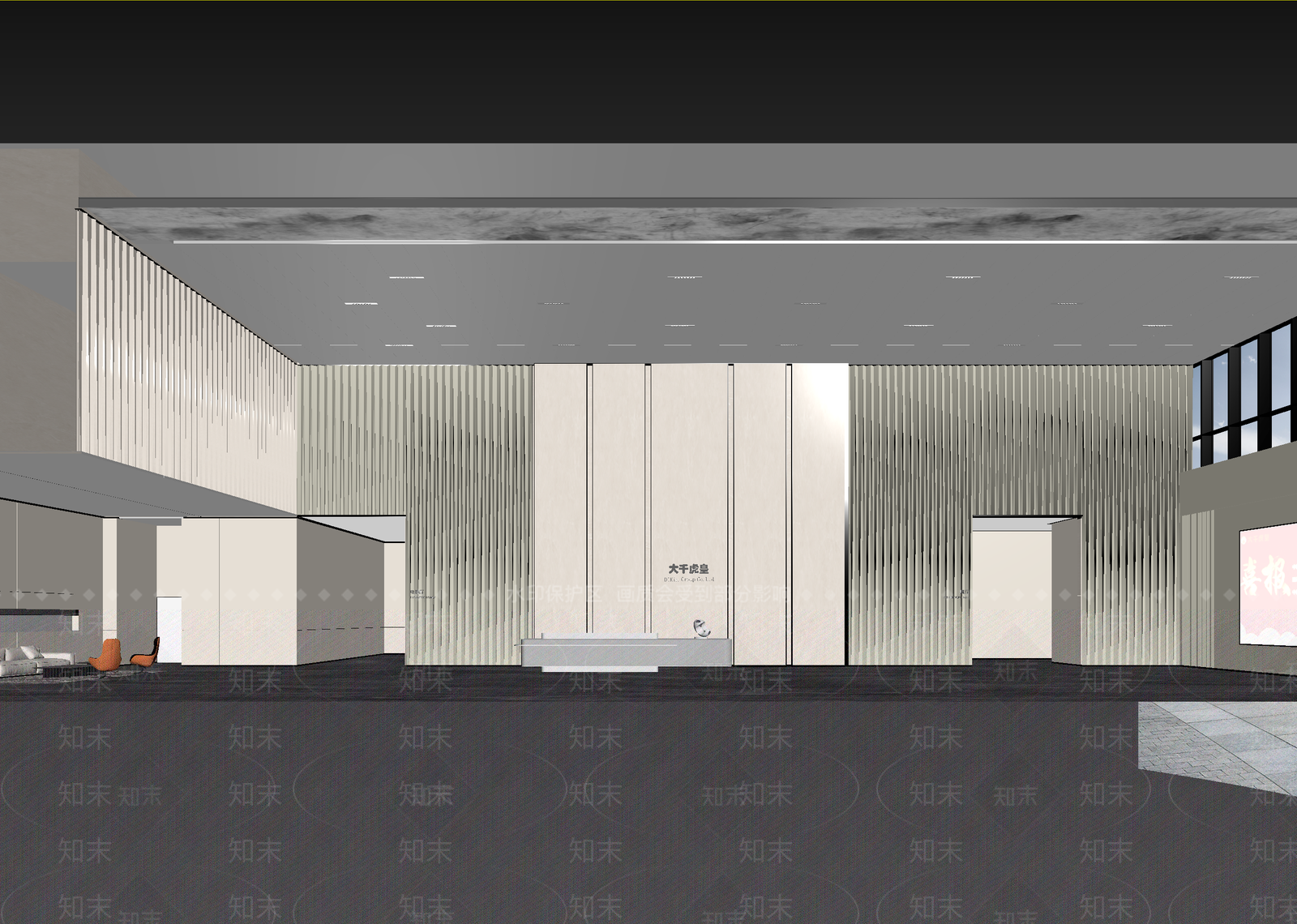 现代售楼处3D模型下载【ID:1214100083】