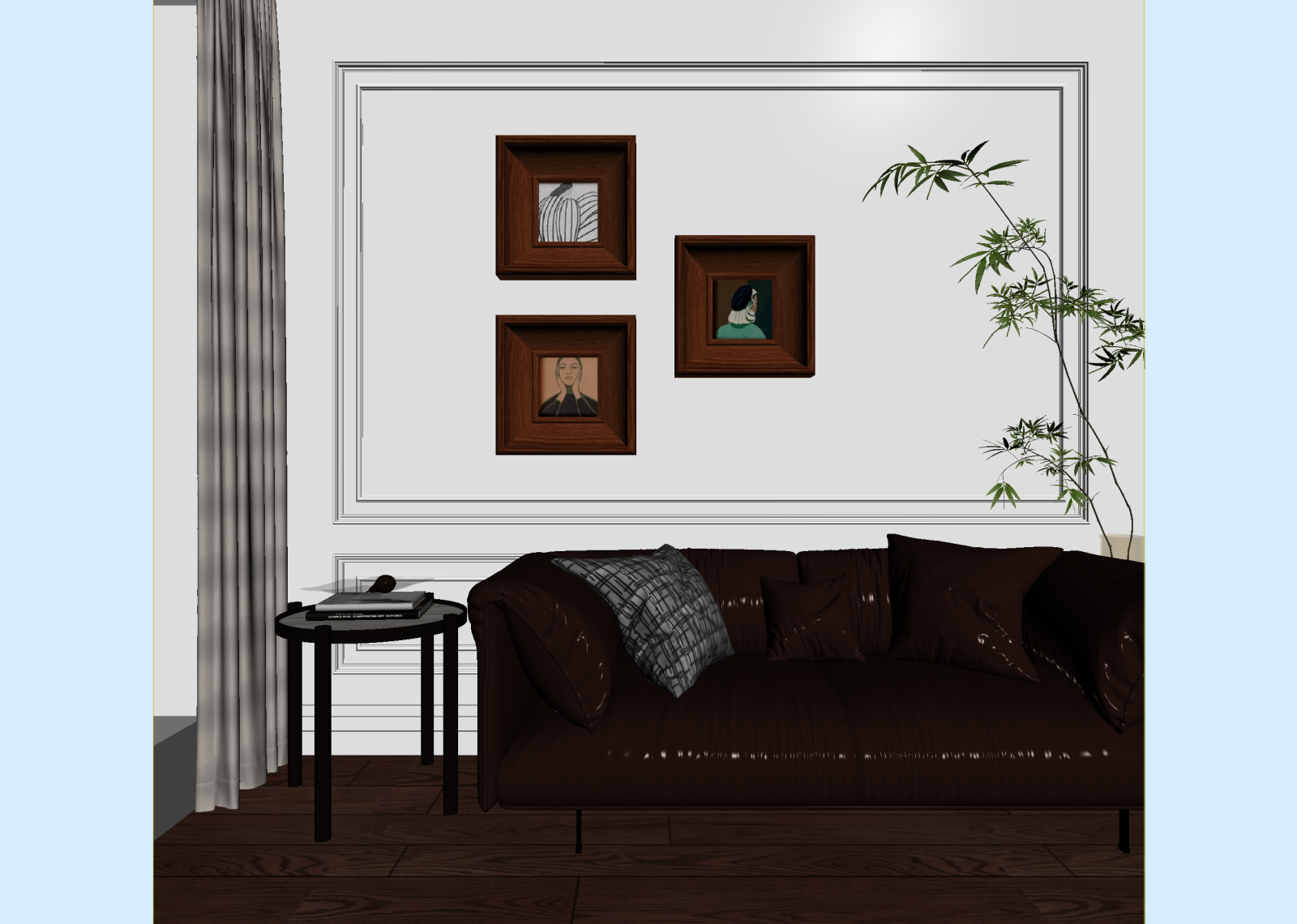 美式家居客厅3D模型下载【ID:1221952239】