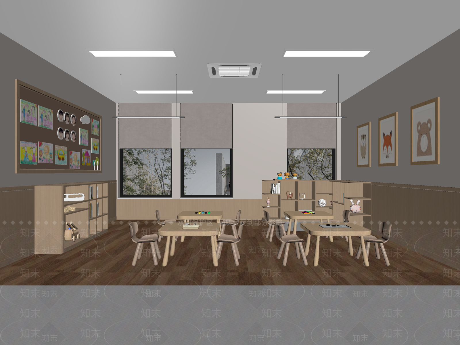 现代教室3D模型下载【ID:1214291207】