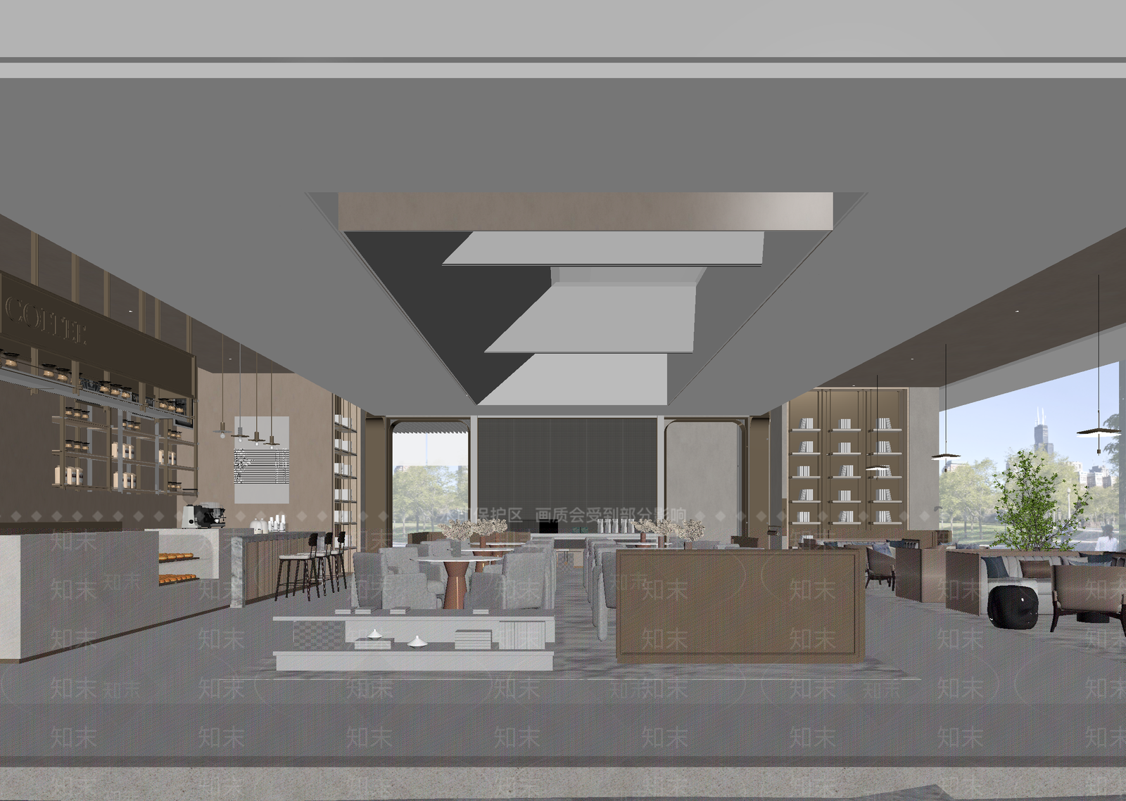 现代咖啡厅3D模型下载【ID:1214414959】