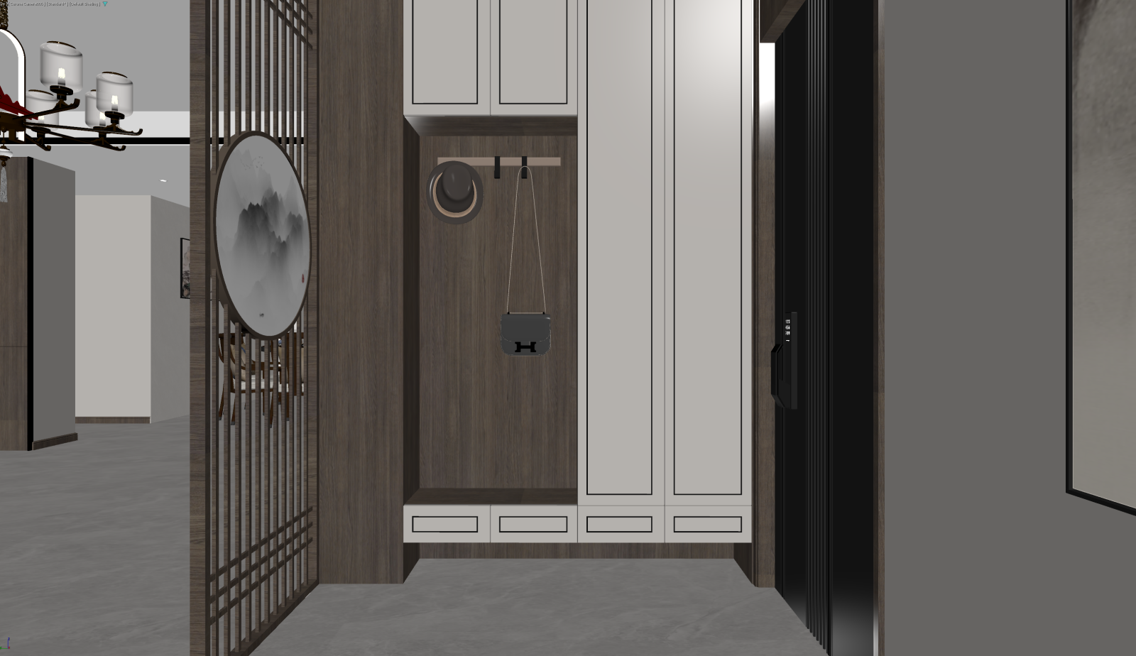 新中式玄关3D模型下载【ID:1221711995】