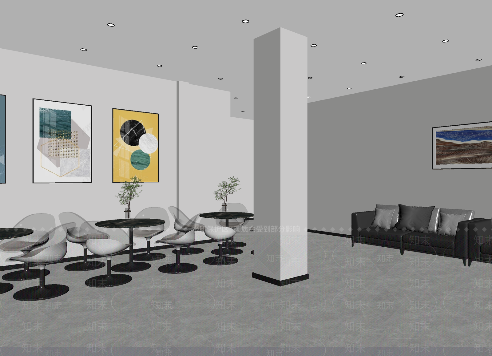 现代休息区3D模型下载【ID:1214023822】