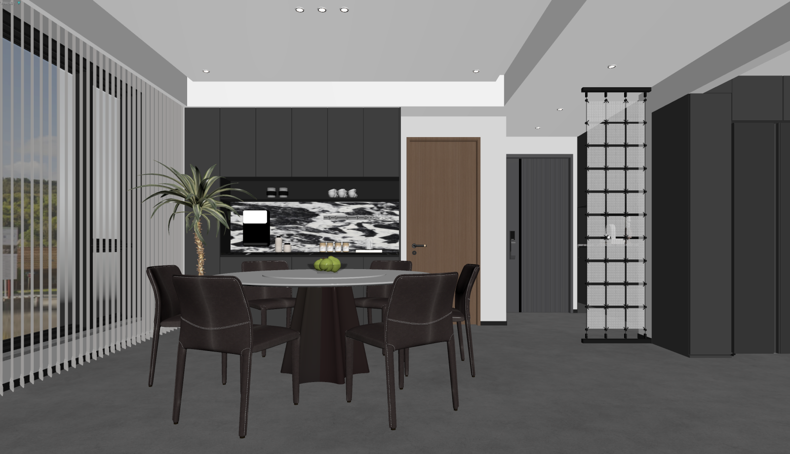 现代酒店餐厅3D模型下载【ID:1221486176】