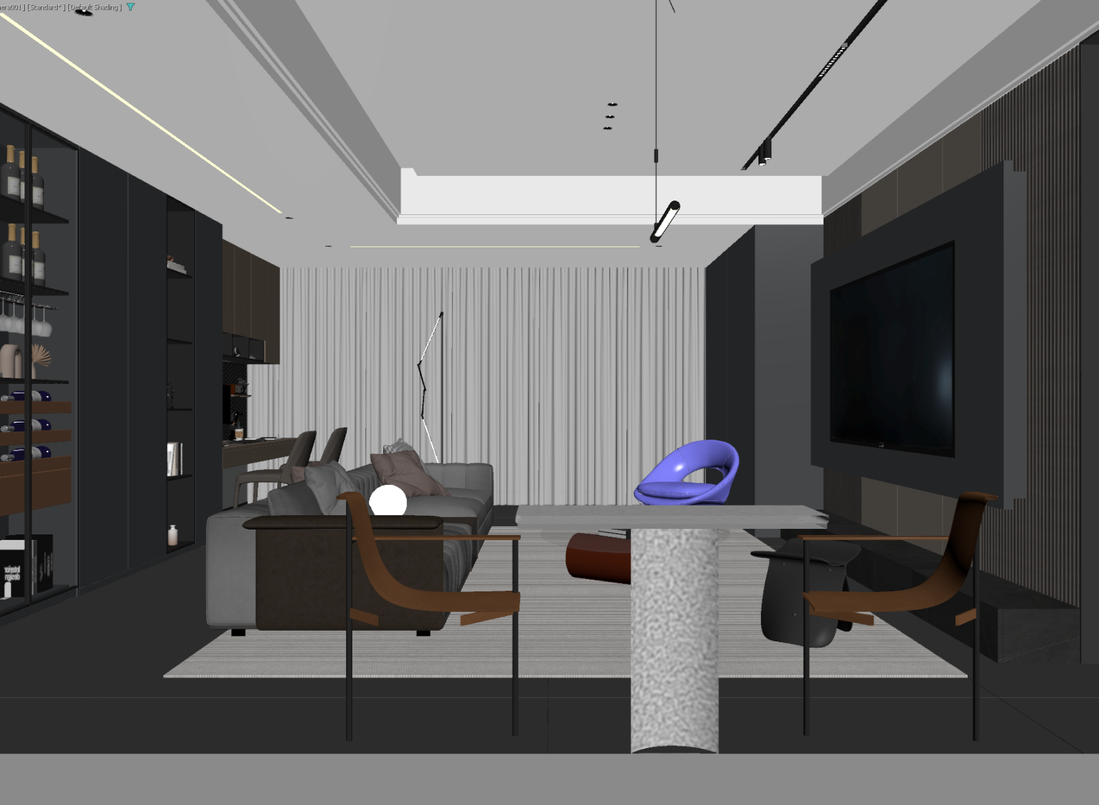 现代客餐厅3D模型下载【ID:1221765712】